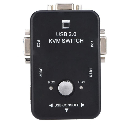 Fosa 2/4 Puertos Conmutador KVM VGA Conmutador Manual Adaptador de conmutador de Intercambio de Video USB 2.0 para Dos, Win3X, Win95 / 98 / 98SE / 2000 / ME/X(2 Puerto)