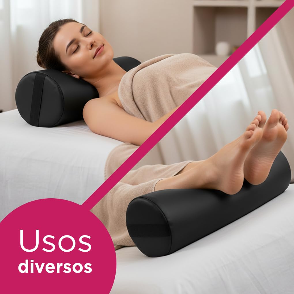 Cojín Reposacabezas Circular VANLIG Negro de Esponja Alta Densidad para Masaje y Yoga