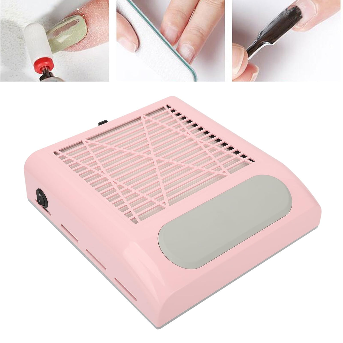 Colector de Polvo Fockety Rosa con Potente Ventilador de Vacío de 80 W y Filtro Reutilizable para Uñas Acrílicas