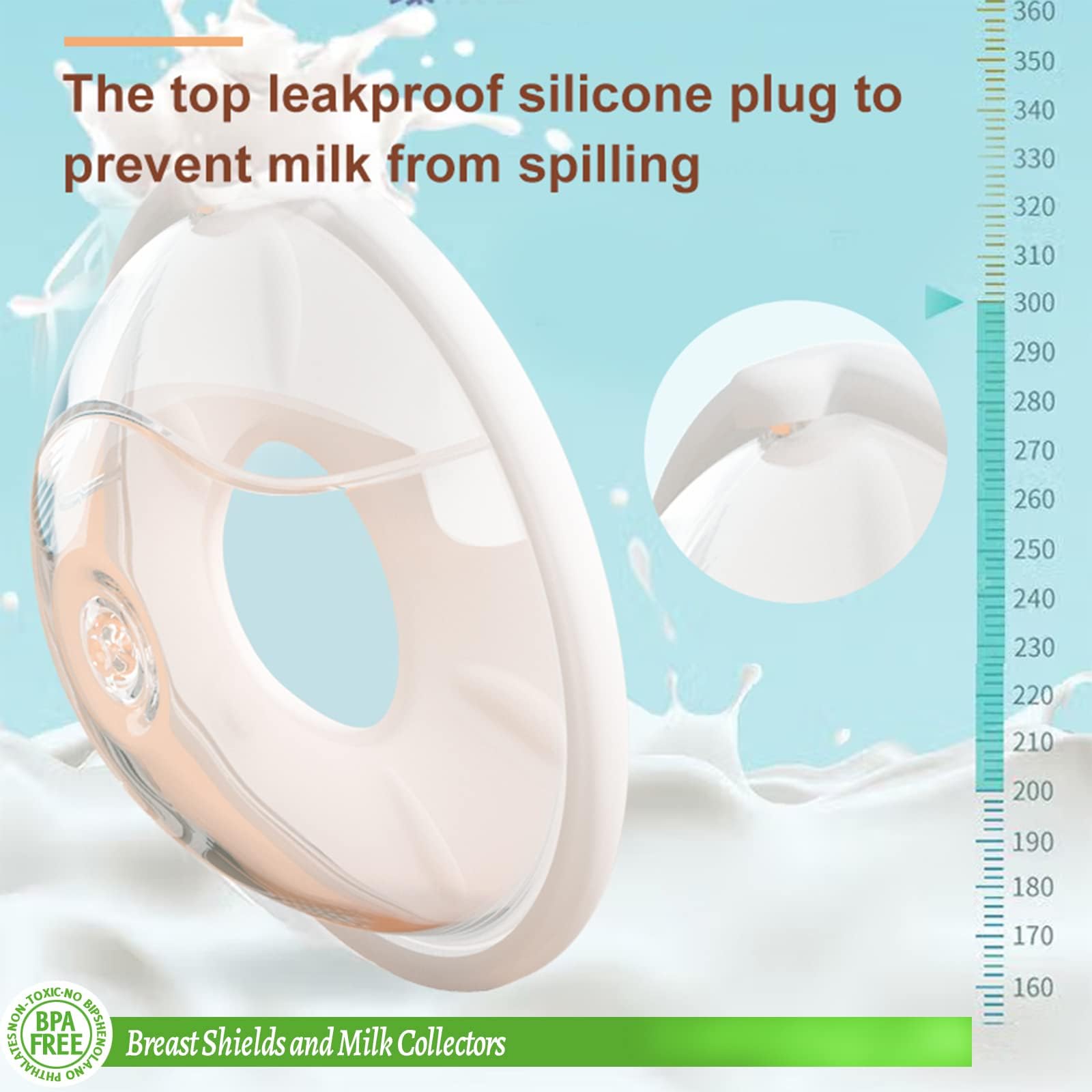 Bliblo - Cáscaras de pecho para dolor en el pezón y la lactancia, taza de lactancia (4 paquetes), ahorro de leche, no más leche desperdiciada o almohadillas para orejas de mama desechables, sin PBA
