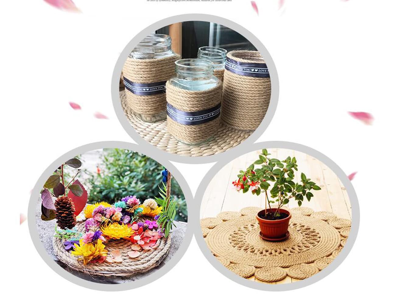 Cuerda de Cáñamo Natural NorthPada Sisal Resistente para Manualidades y Jardín