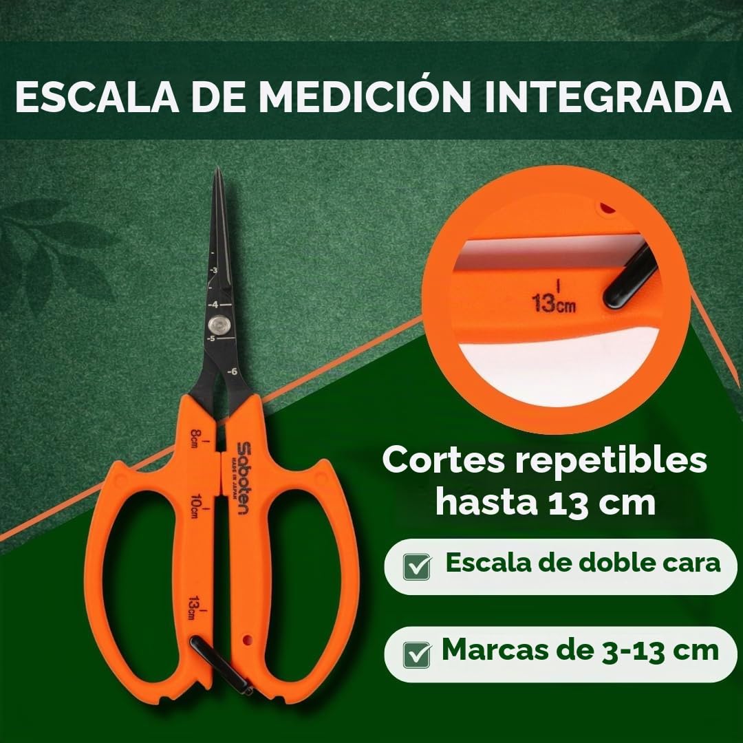 Saboten Tijeras de Cosecha Automáticas 6.3" – Hoja Curva de Punta Fina, Acción Magnética sin Resorte, Acero Inoxidable con Flúor, Mango Ergonómico – forest Originals, Hechas en Japón