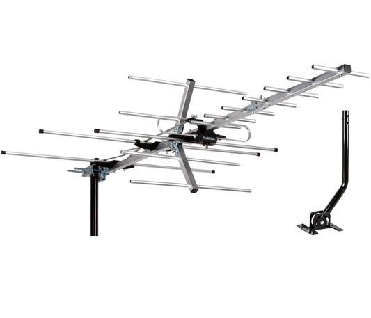 Five Star - Antena de TV para interiores y exteriores Yagi Satellite HD con hasta 200 millas de alcance - Antena de TV de montaje en ático o techo, antena digital OTA Radio/FM para 4K 1080P con poste