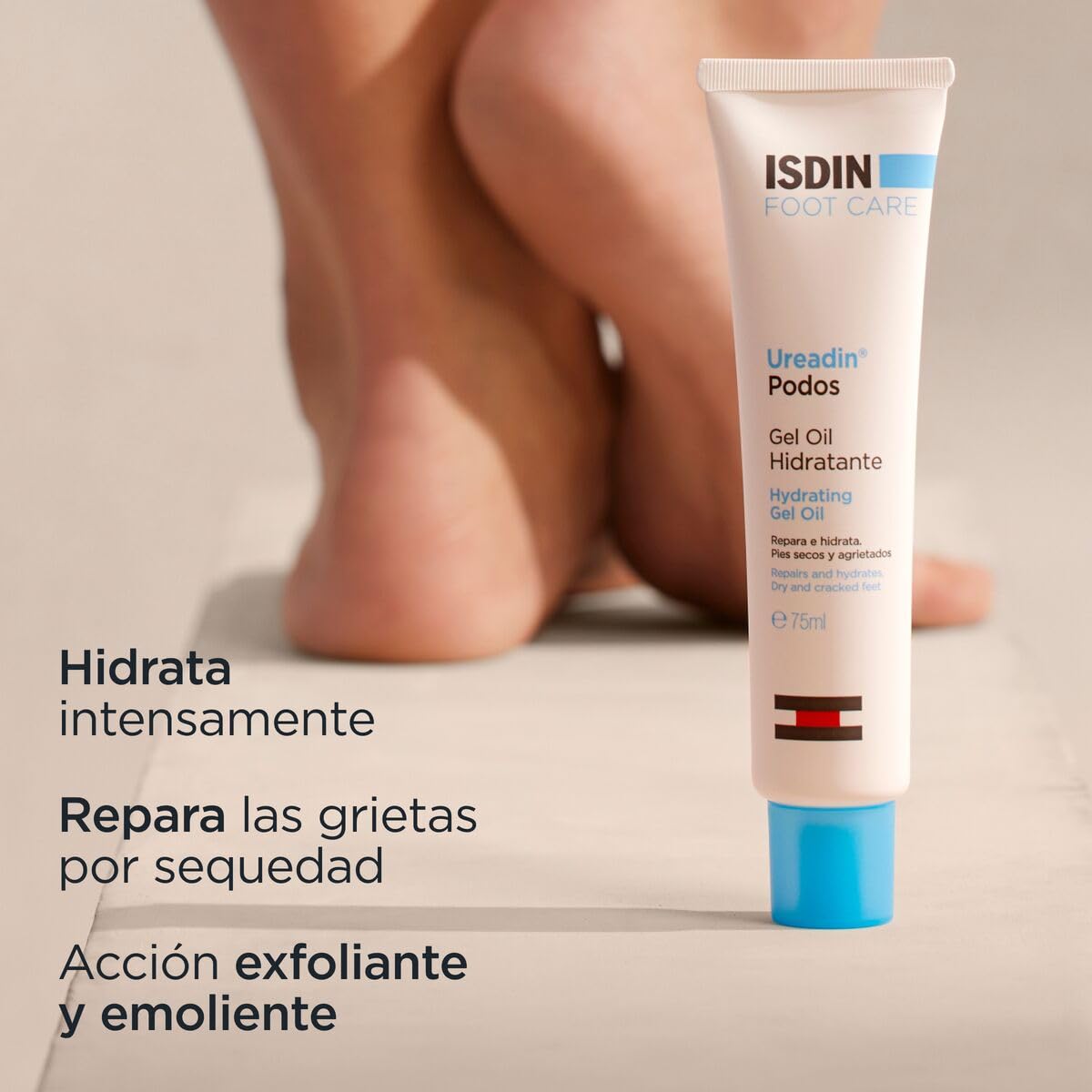 ISDIN Ureadin Podos Gel Oil, Repara e hidrata los pies secos y agrietados, 75ml