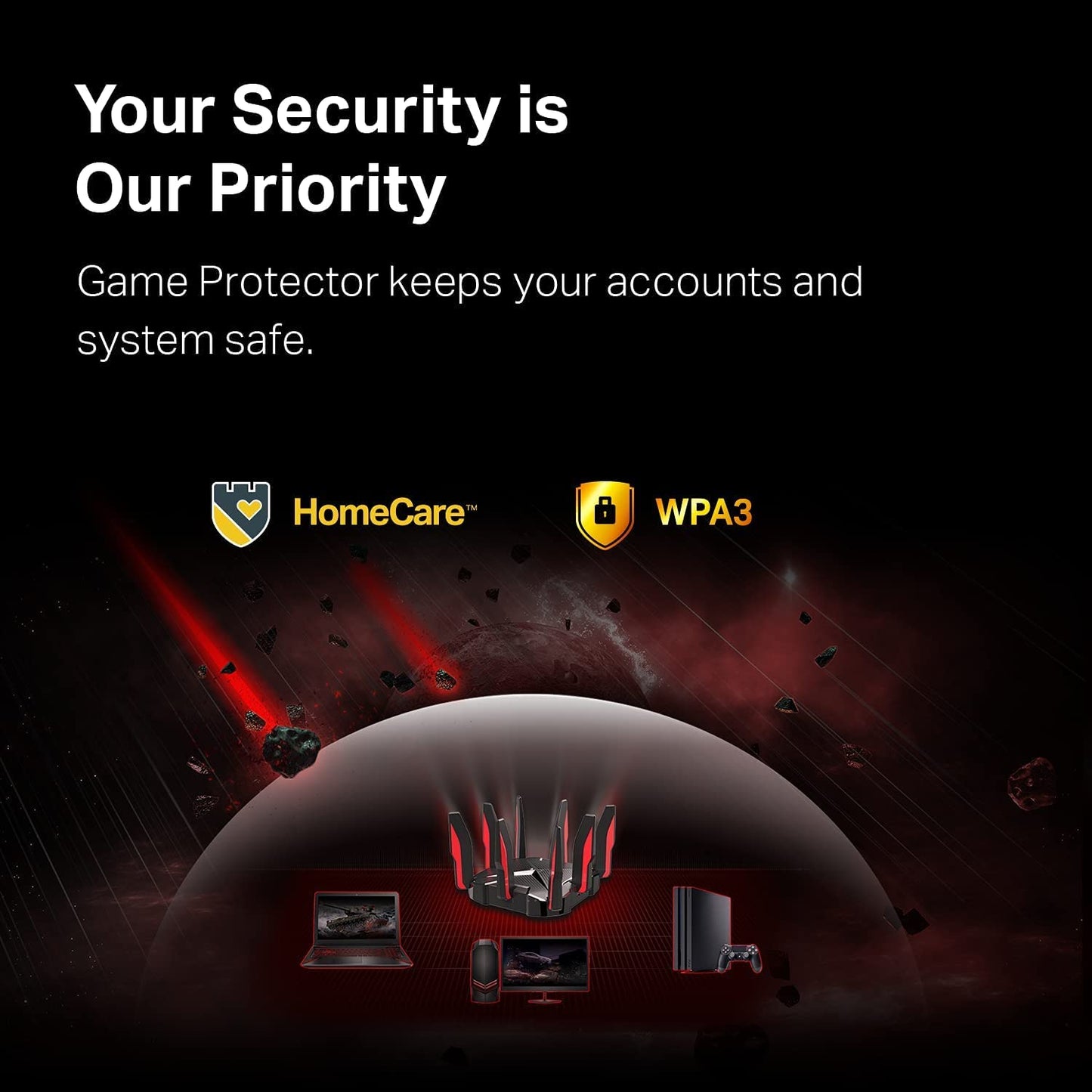 TP-Link AX11000 - Enrutador inalámbrico Gigabit de triple banda para juegos (Archer AX11000) - Enrutador inalámbrico Gigabit de 12 transmisiones, CPU de cuatro núcleos de 1.8 GHz, puerto de 2.5 G, 8 puertos LAN Gigabit, MU-MIMO