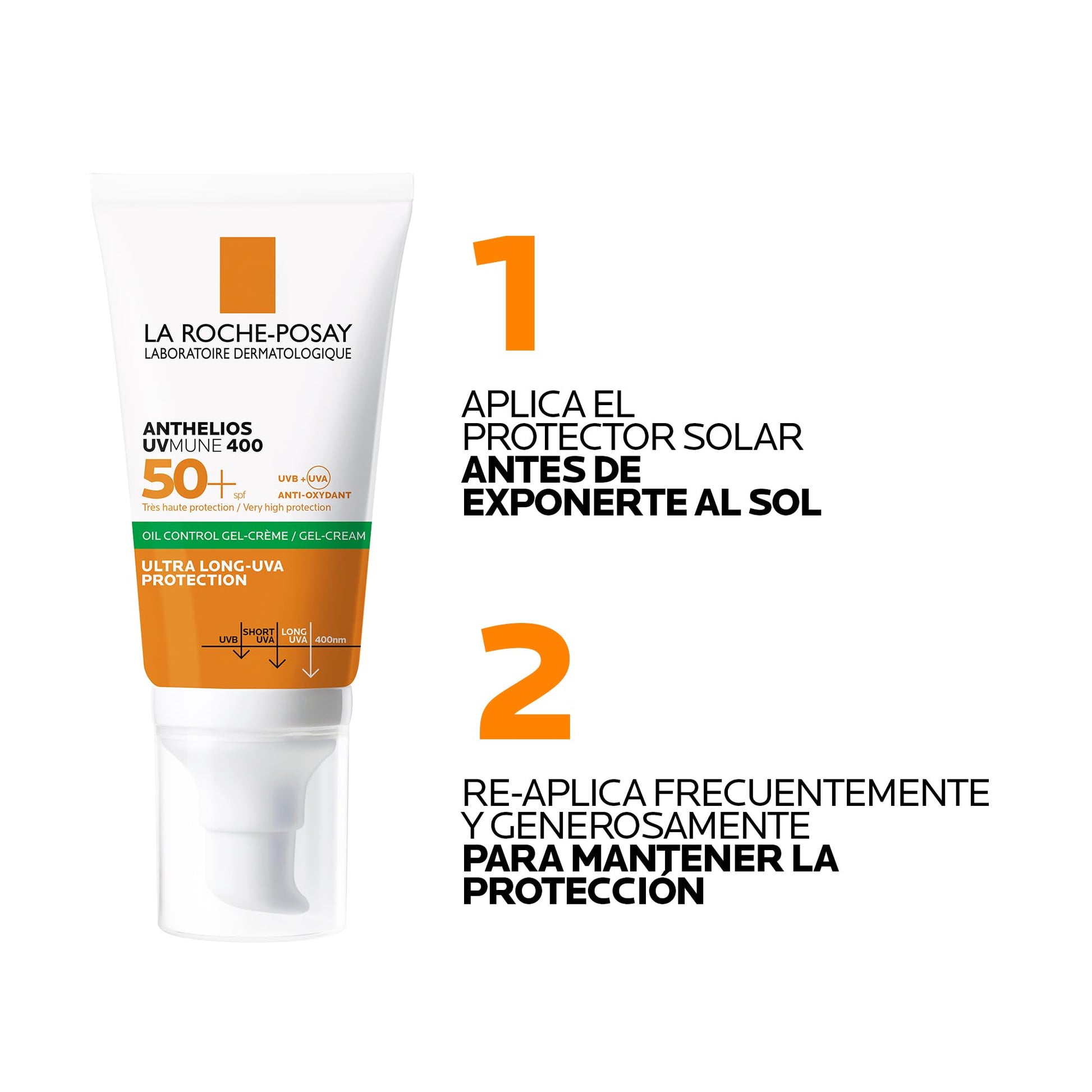 La Roche Posay Anthelios Toque Seco FPS 50+ Protector Solar Facial para Piel Grasa, 50 ml (el empaque puede variar)