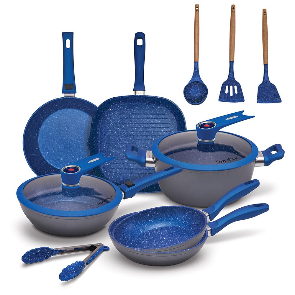 Batería de Cocina FLAVORSTONE Azul Light Family Set 12 Piezas