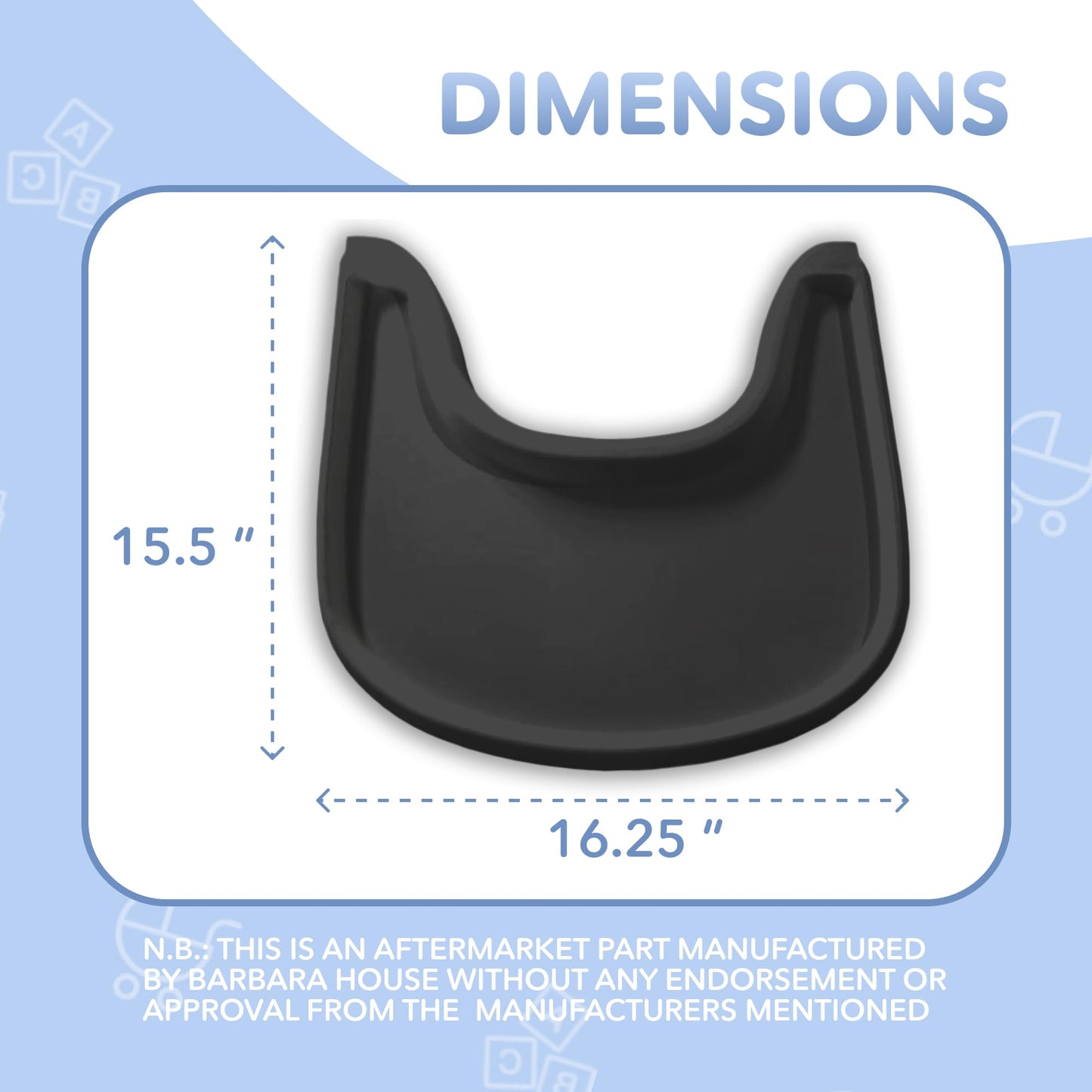 Mesa de trona compatible con silla Stokke Tripp Trapp – Negro mate – No apta para placas de succión – Tabla de comedor apta para Stokke Tripp Trapp – Libre de BPA
