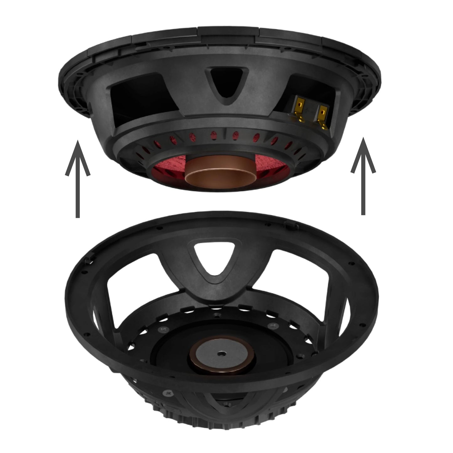 DS18 PROJECT360 Altavoz de alta sensibilidad de 8 pulgadas con imán de neodimio – 350 W RMS 4 ohmios – Diseño de recono giratorio para una reparación rápida