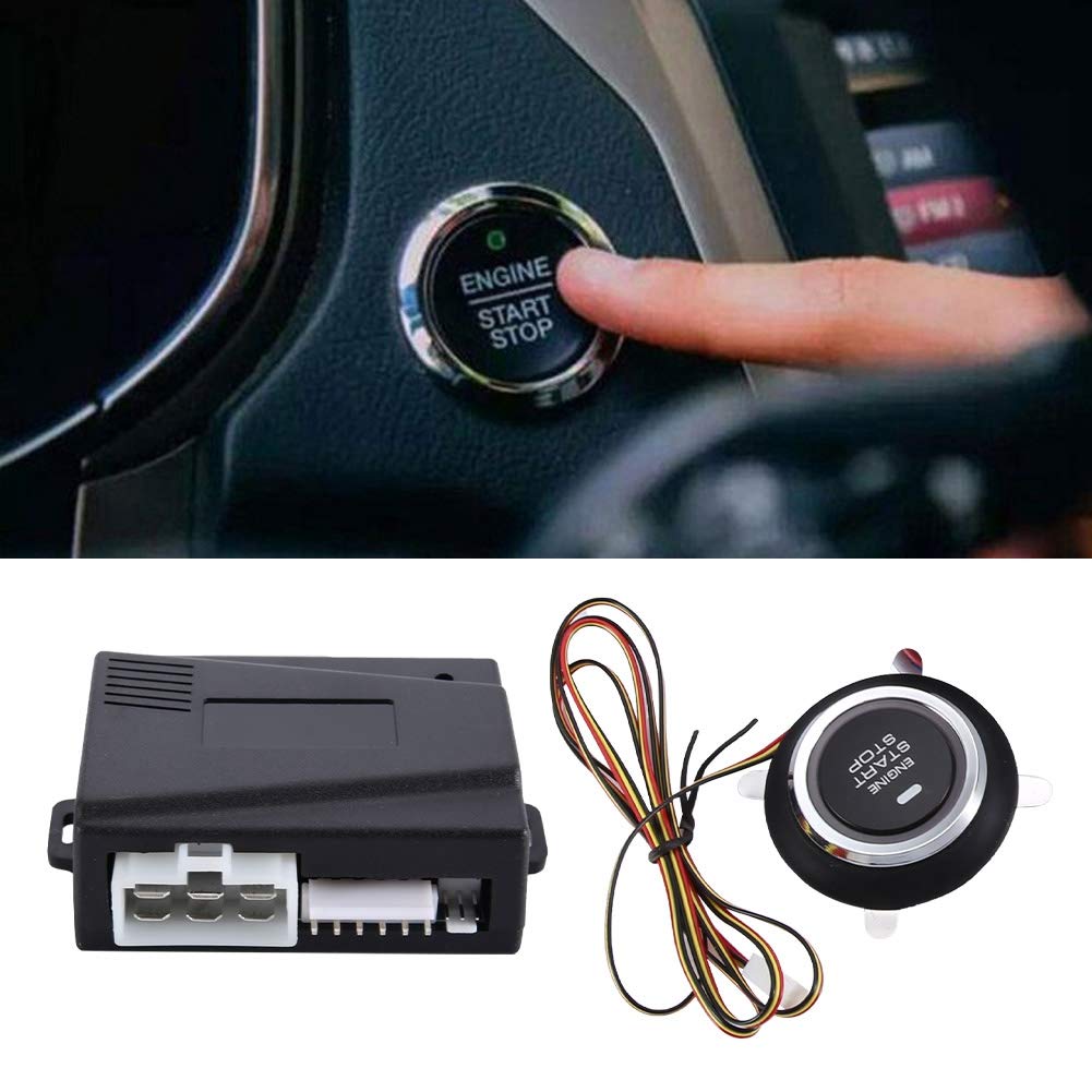 Sistema de Alarma de Entrada sin Llave Terisass Negro con Botón de Arranque para Coche