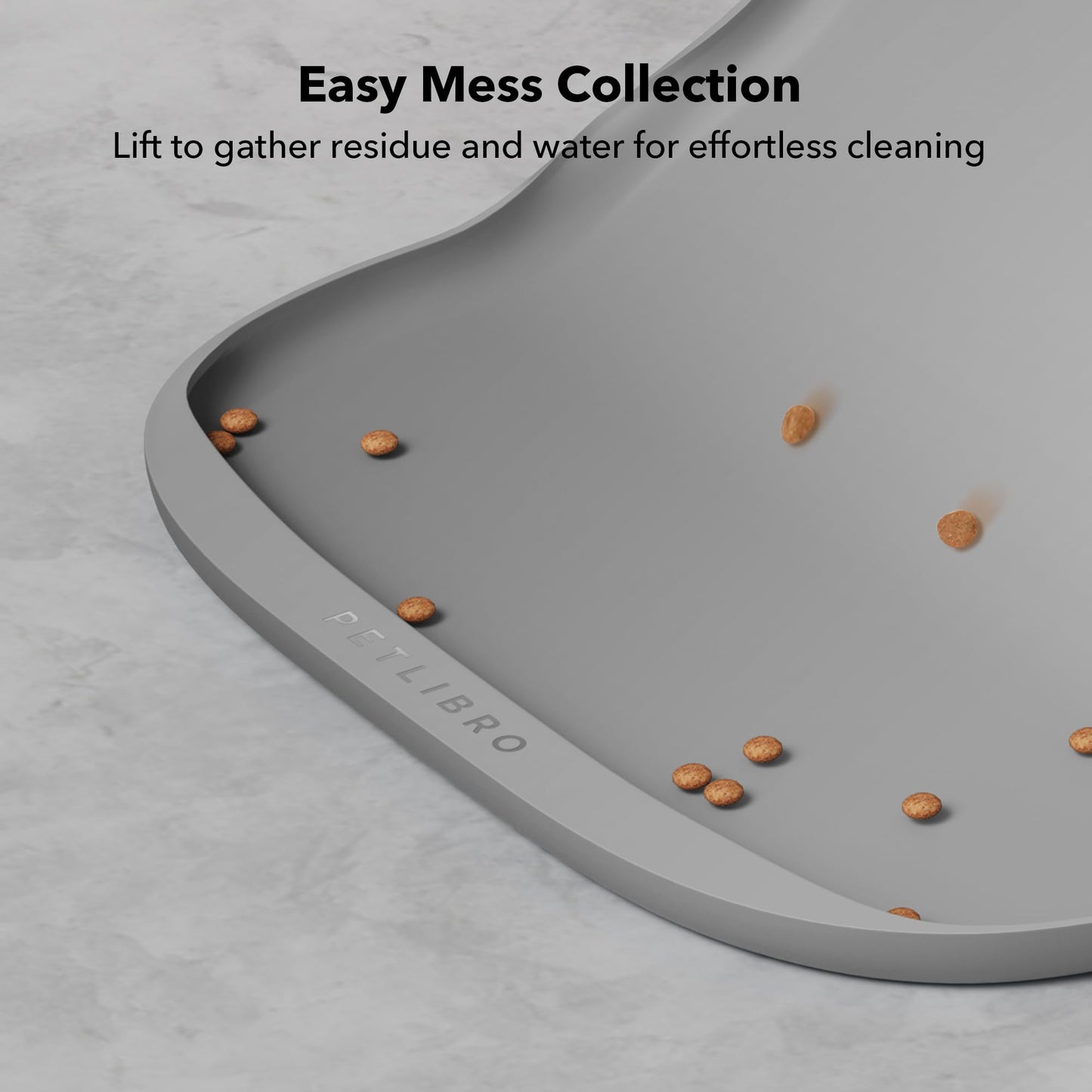 Tapete de Silicona PETLIBRO Gris Seguridad Impermeable contra Derrames para Gatos