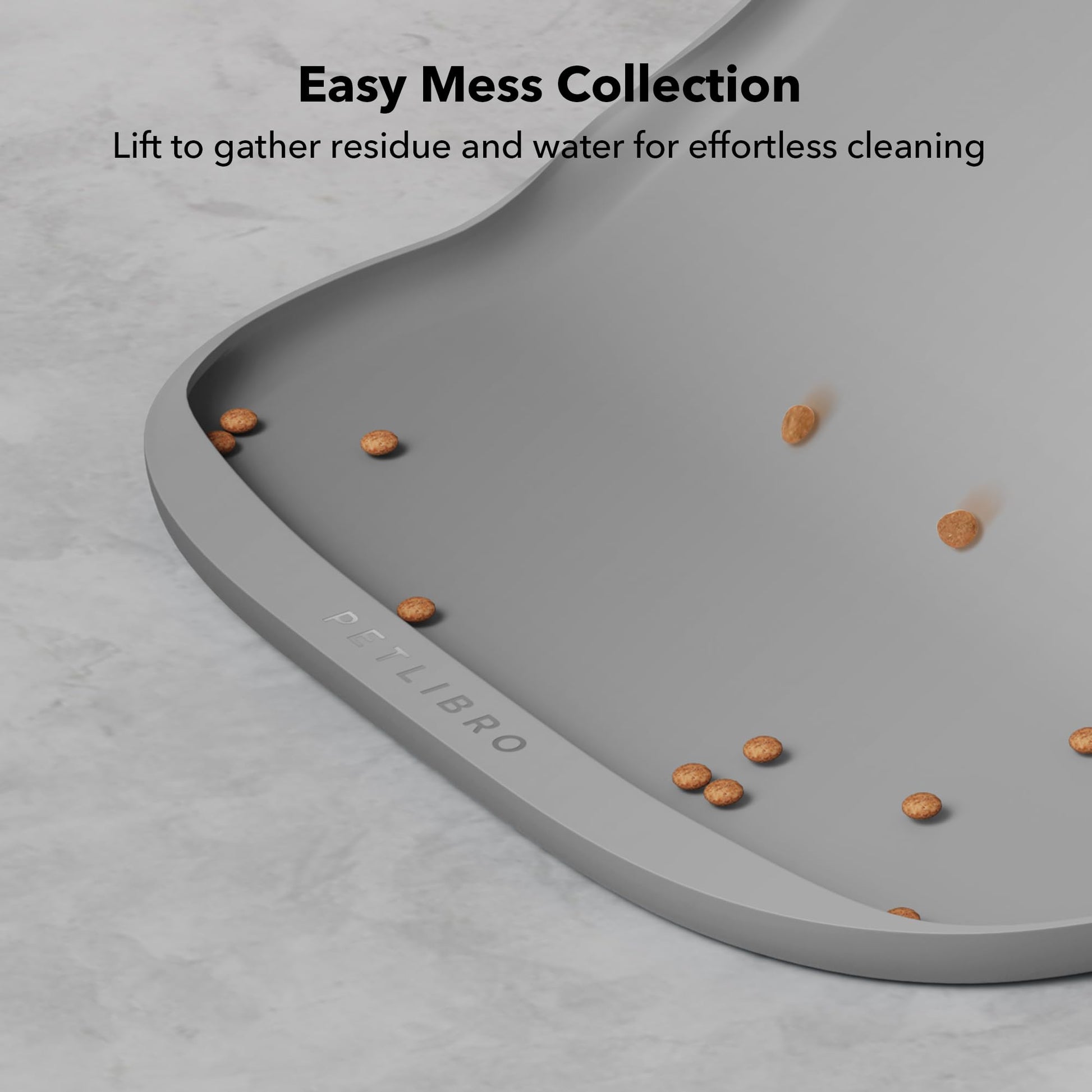Tapete de Silicona PETLIBRO Gris Seguridad Impermeable contra Derrames para Gatos