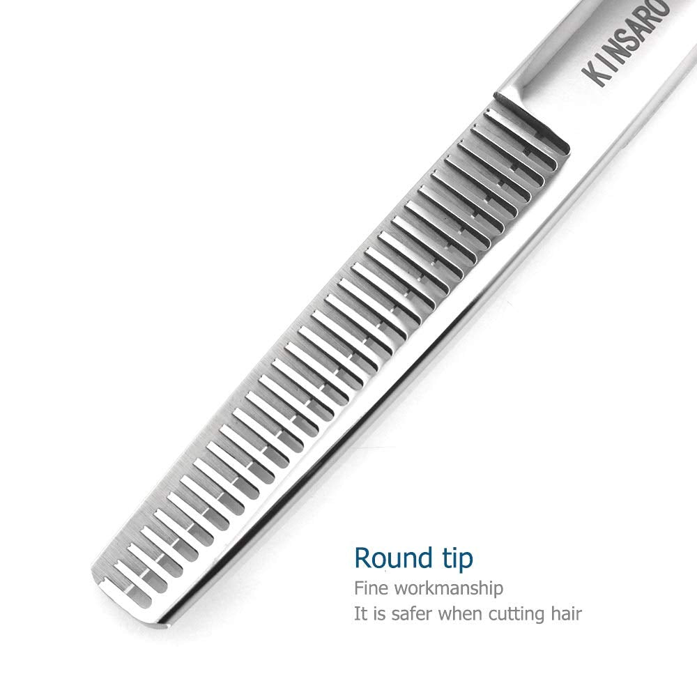 Tijeras profesionales para adelgazar el cabello de 6 pulgadas, tijeras para adelgazar el cabello afiladas, tijeras de peluquero de 30 dientes, tijeras 440C, KINSARO