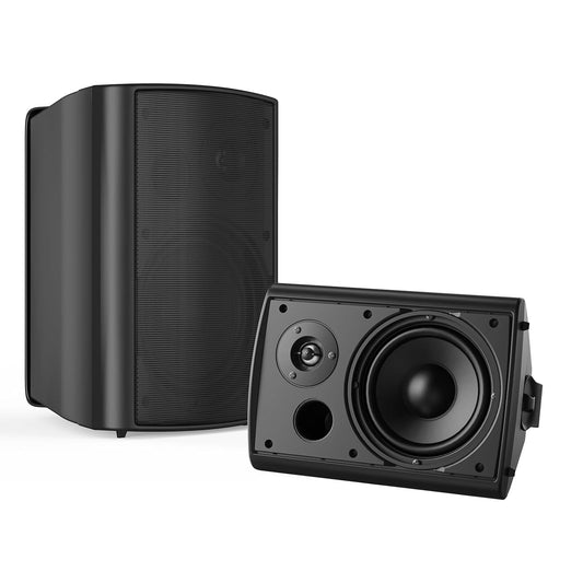 STUDIOFINIX Altavoces Bluetooth de 6,5 Pulgadas y 400 vatios para Interior/Exterior Altavoces de Montaje en Pared Resistentes al Agua y a la Intemperie para el Patio, el Garaje y la casa (Negro)
