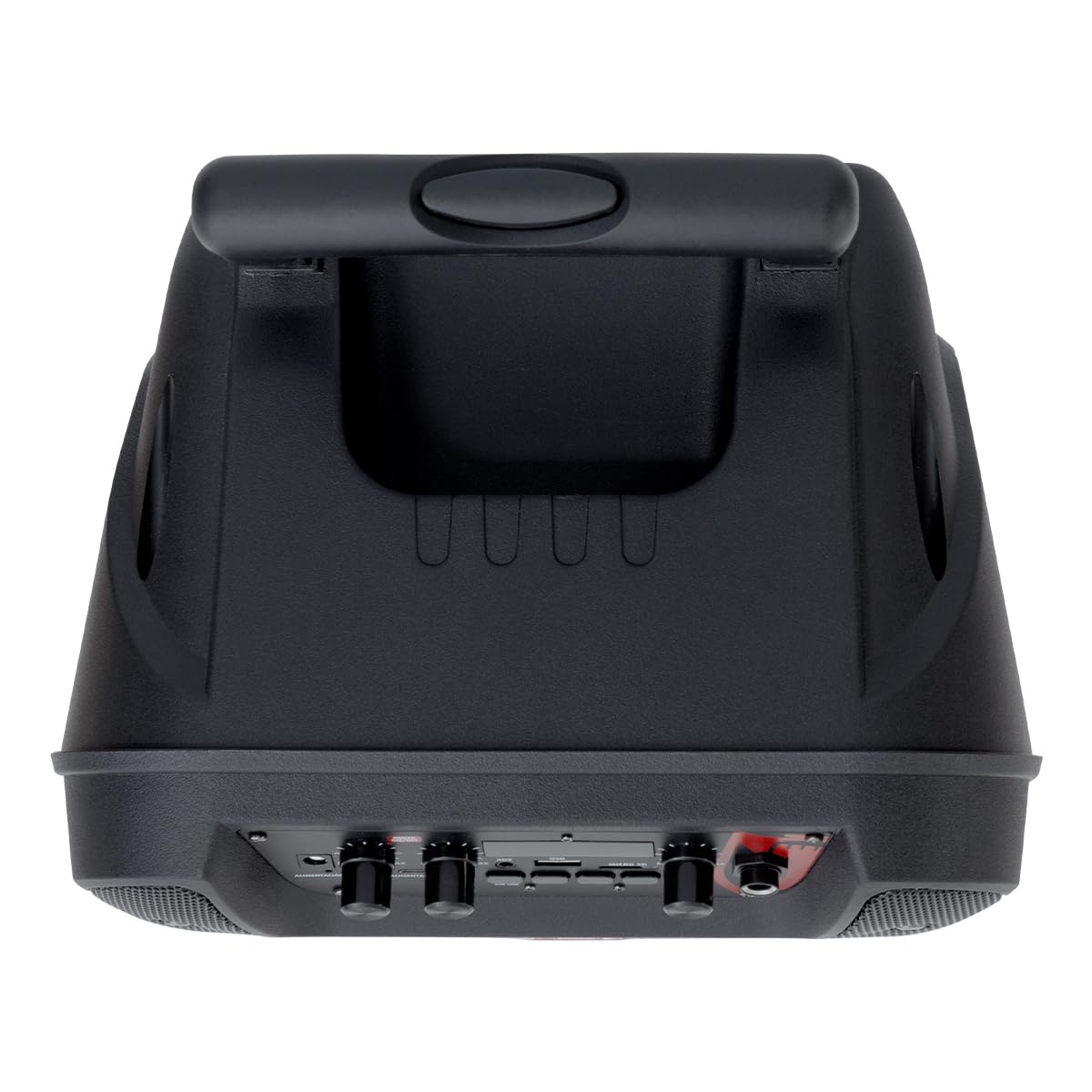 Bocina Bluetooth Tipo de 8 pulgdas con Luz Tipo Flama, KSR-Link, Recargable, Bluetooth, FM, USB, Micro SD, Micrófono Alámbrico, Trolley, Potencia de 20W RMS