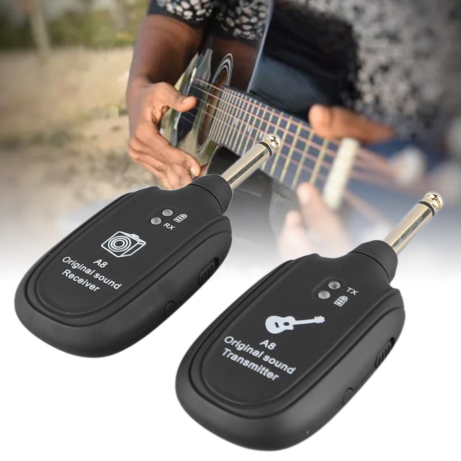 Inalámbrico de Guitarra, Transmisión Inalámbrica de Guitarra de Audio de Guitarra Eléctrica Conjunto de Transmisor y Receptor Inalámbrico
