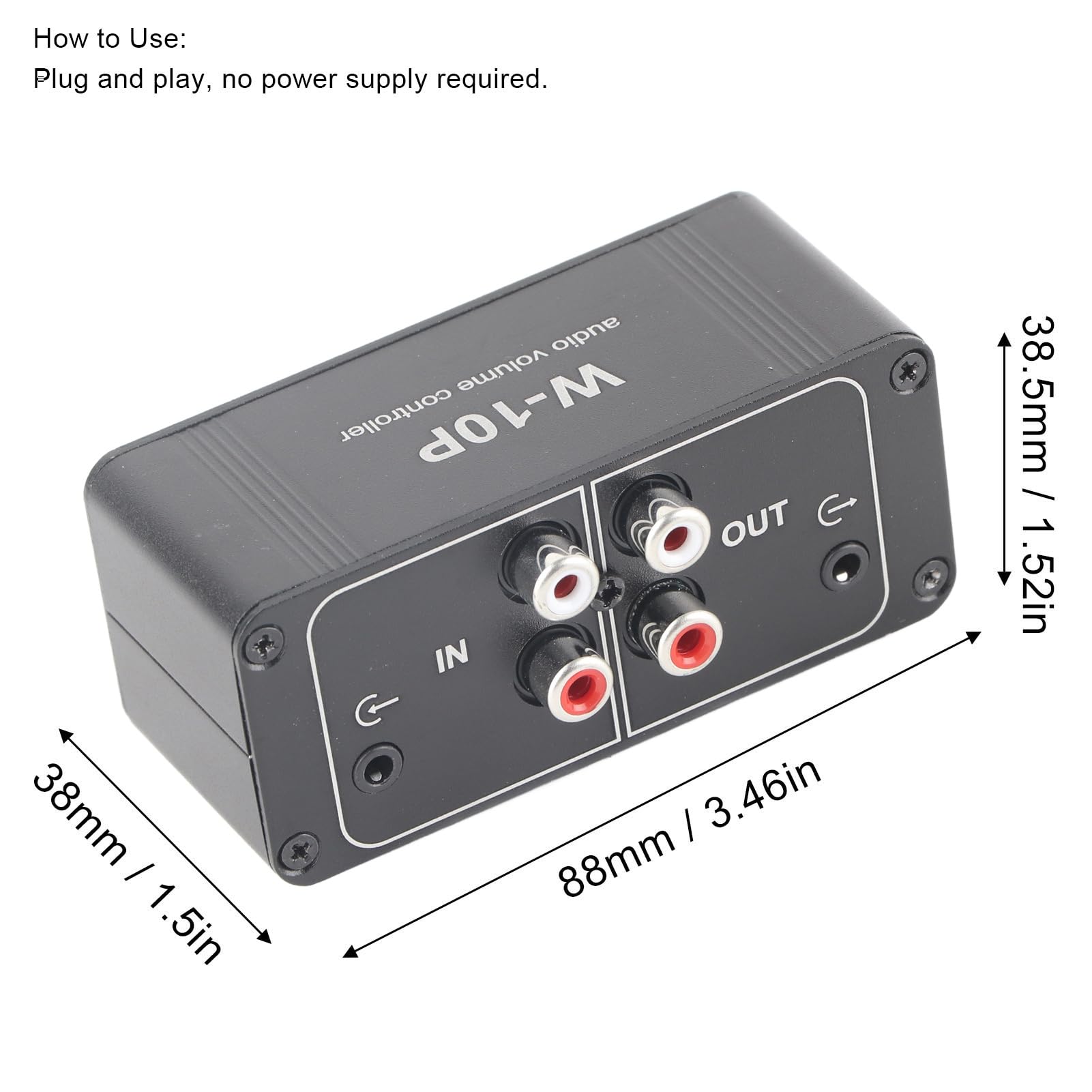 Controlador de Volumen, Mini Ajustador de Audio EstéReo con Salida de 3.5Mm Controlador de Volumen para Altavoces de Coche y Motocicleta