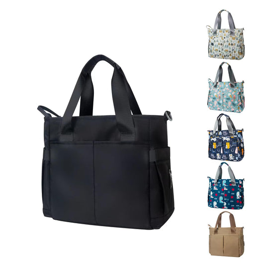 Bolsa de Pañales Pheben Negro Impermeable Multifuncional para Mamá y Papá