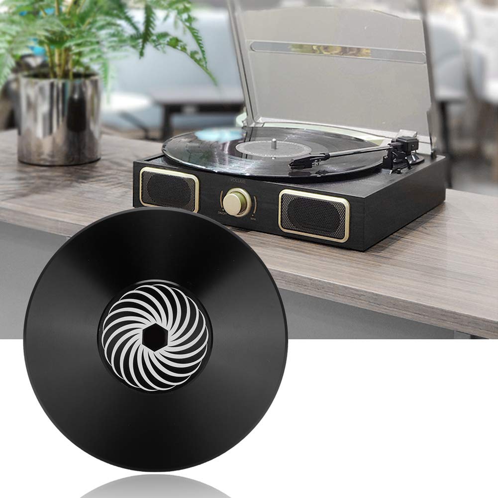 Estabilizador de Discos Alumino Negro Giratorio para LP y Vinilo