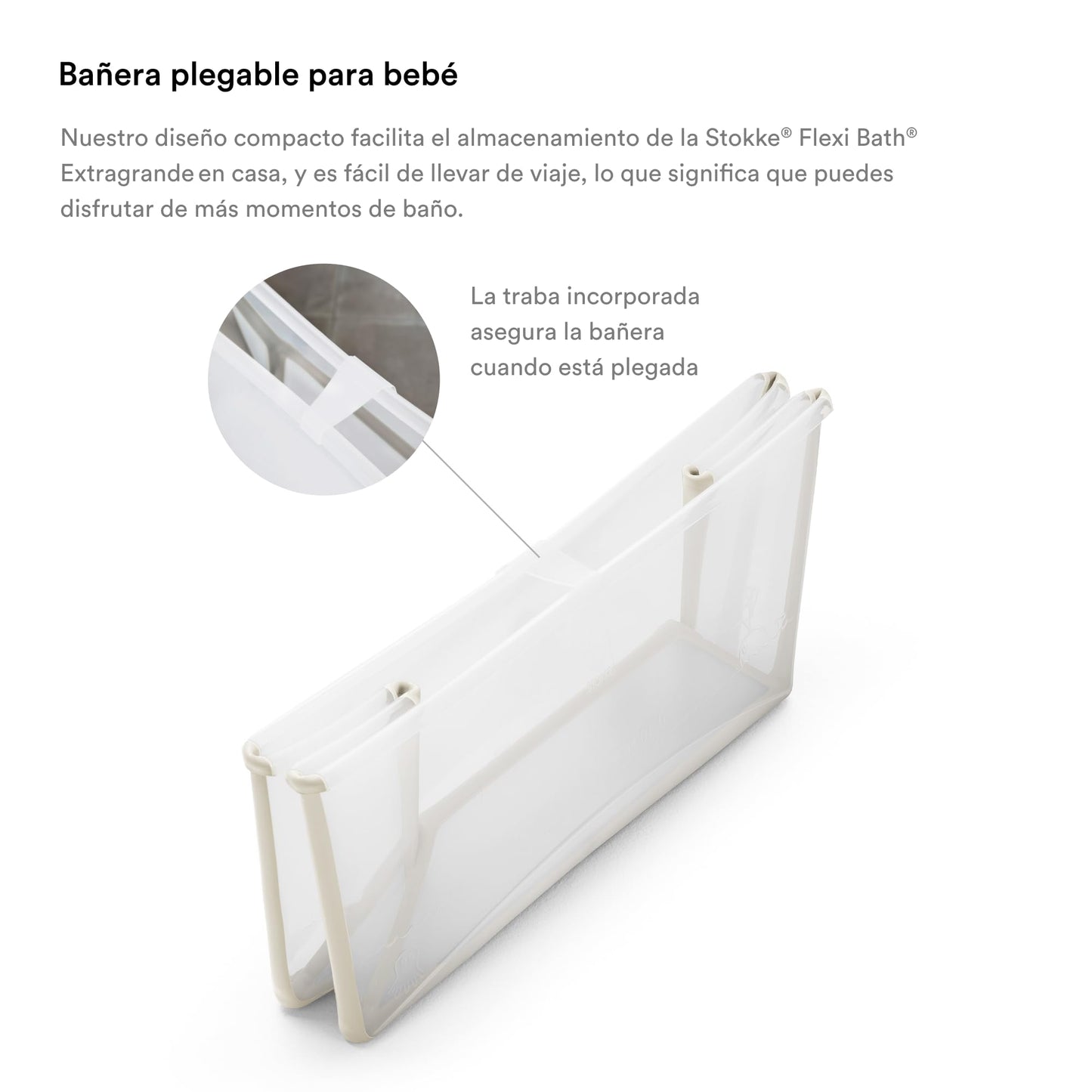 Stokke Flexi Bath XL Bundle, Sandy Beige - Bañera plegable para bebé + Soporte para recién nacido - Ideal para edades 0-6 - Duradera y fácil de guardar