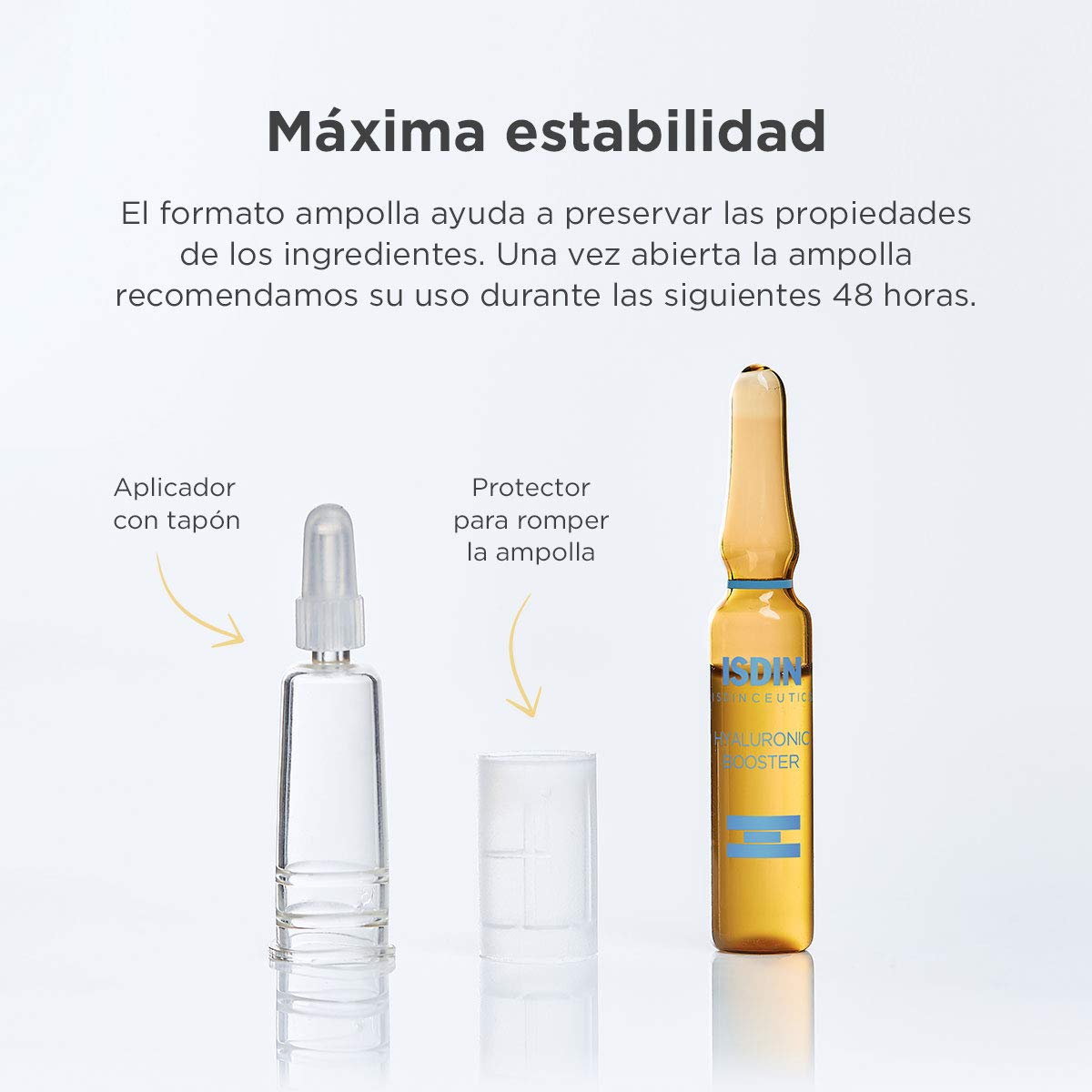 Isdinceutics Hyaluronic Booster, Sérum hidratante y calmante intensivo con ácido hialurónico, 5 ampolletas
