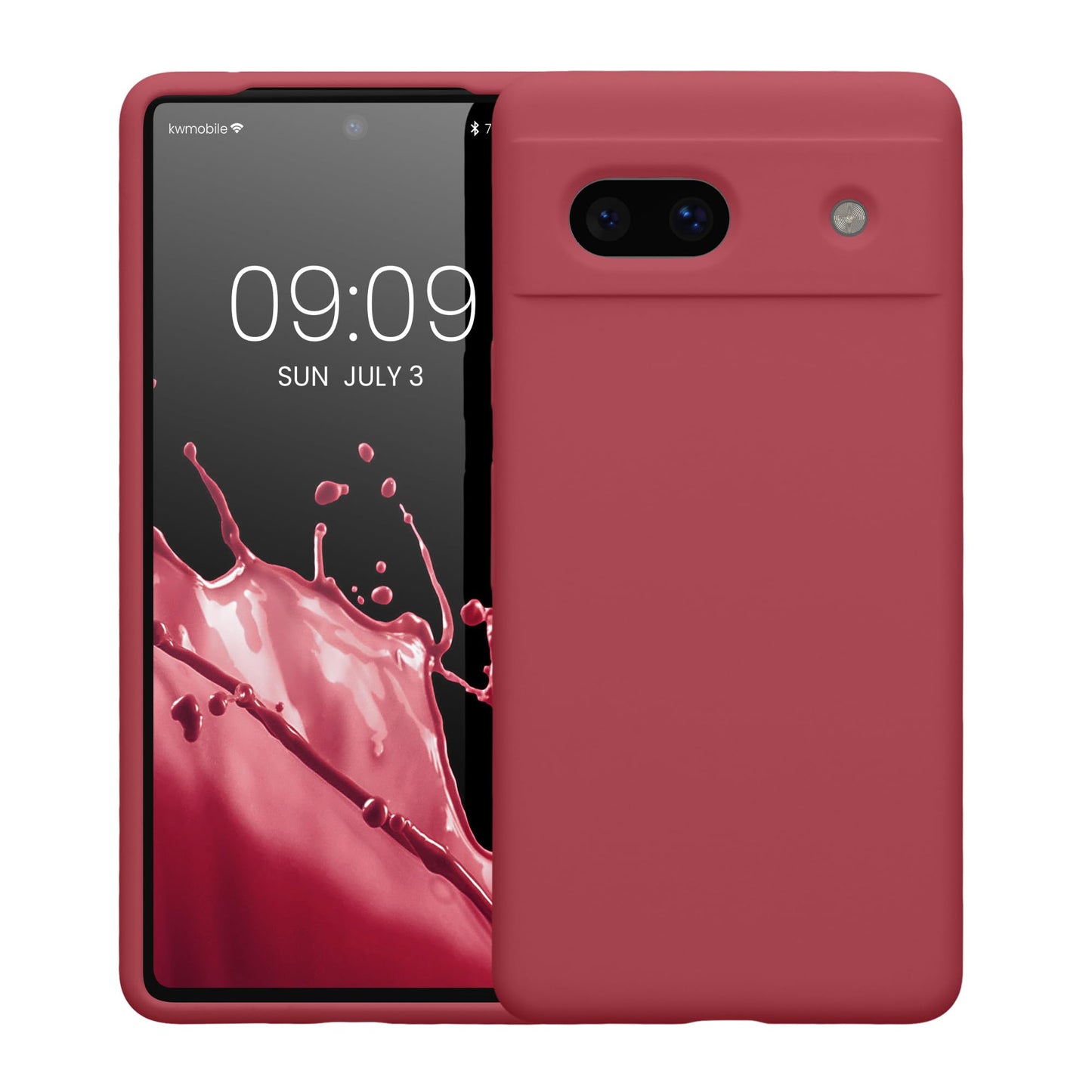 kwmobile Carcasa Compatible con Google Pixel 7a Funda - Case TPU y Silicona antigolpes - Apto Carga inalámbrica - Rosa Oscuro