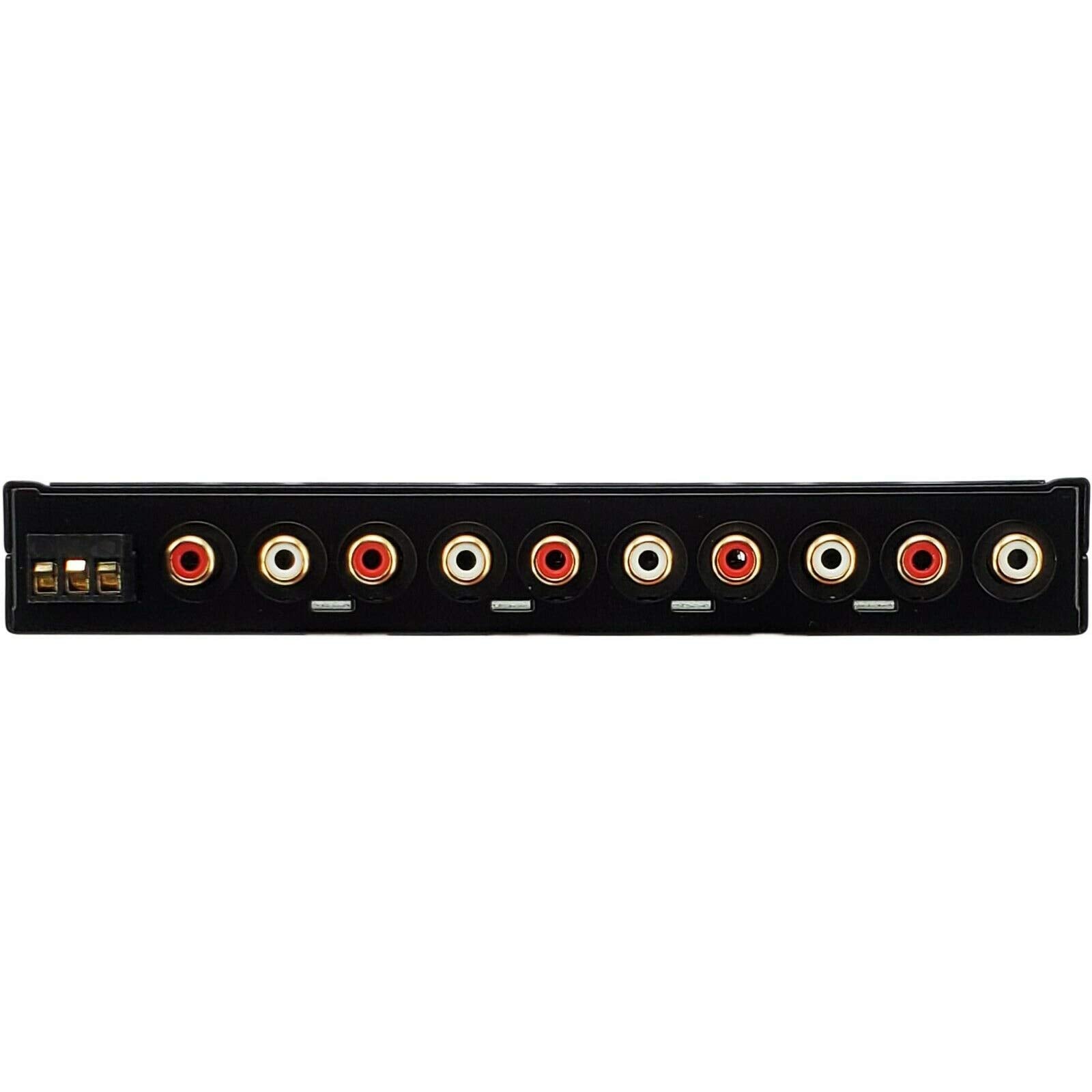 Gravity EQ15 1/2 DIN Cinco bandas de ecualización de audio para coche EQ frontal, control de volumen trasero + maestro con hasta 9 voltios RMS de salida/tres salidas RCA estéreo