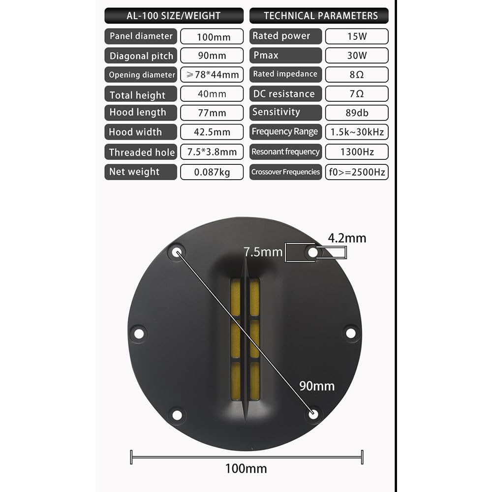 Altavoces HIFIDIY LIVE Agudos Alta Fidelidad 4 Pulgadas 8 OHM 30W AL-100