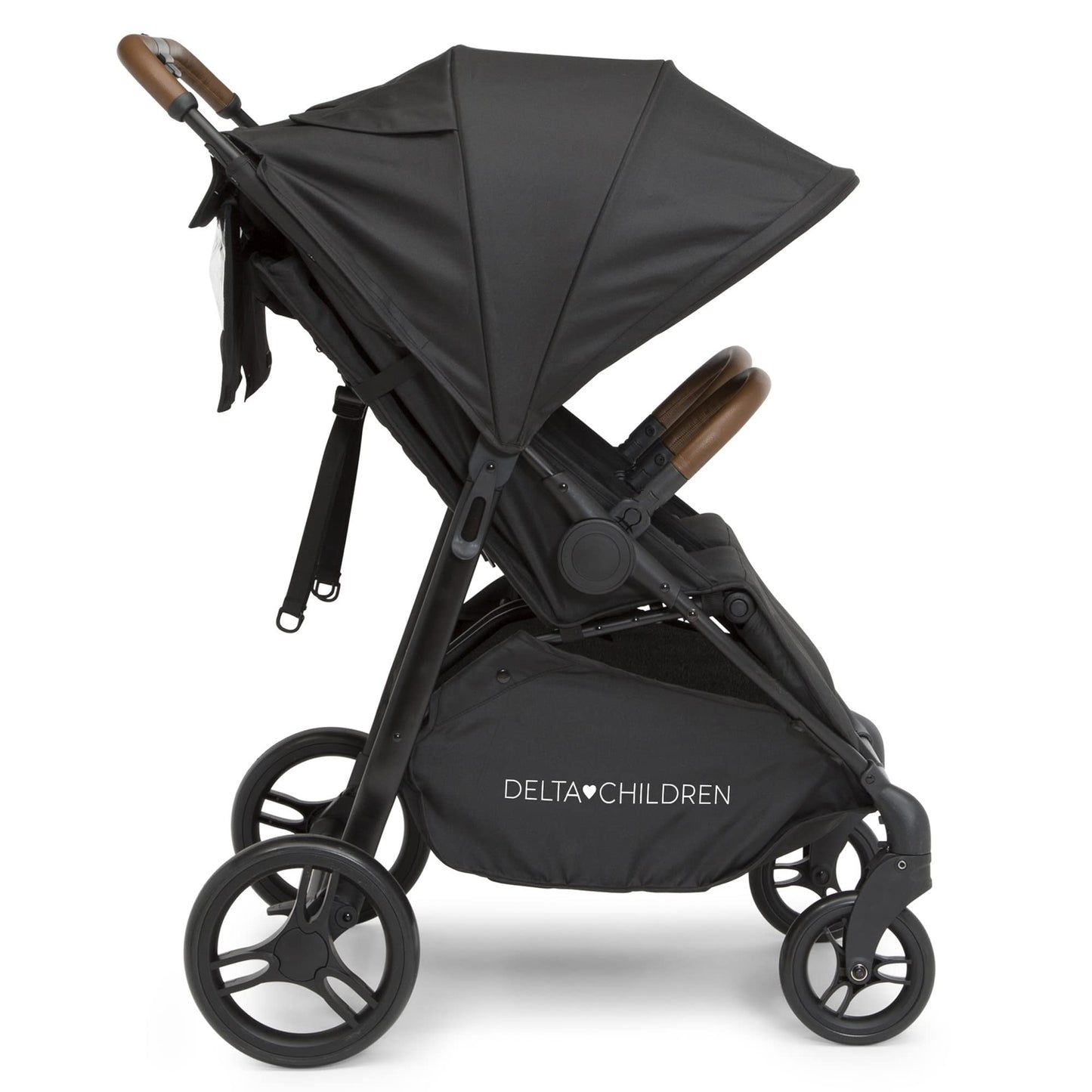 Delta - carriola doble Cruzer para niños, ligero lado a lado con asientos reclinables, toldos extensibles y plegado plano, color negro