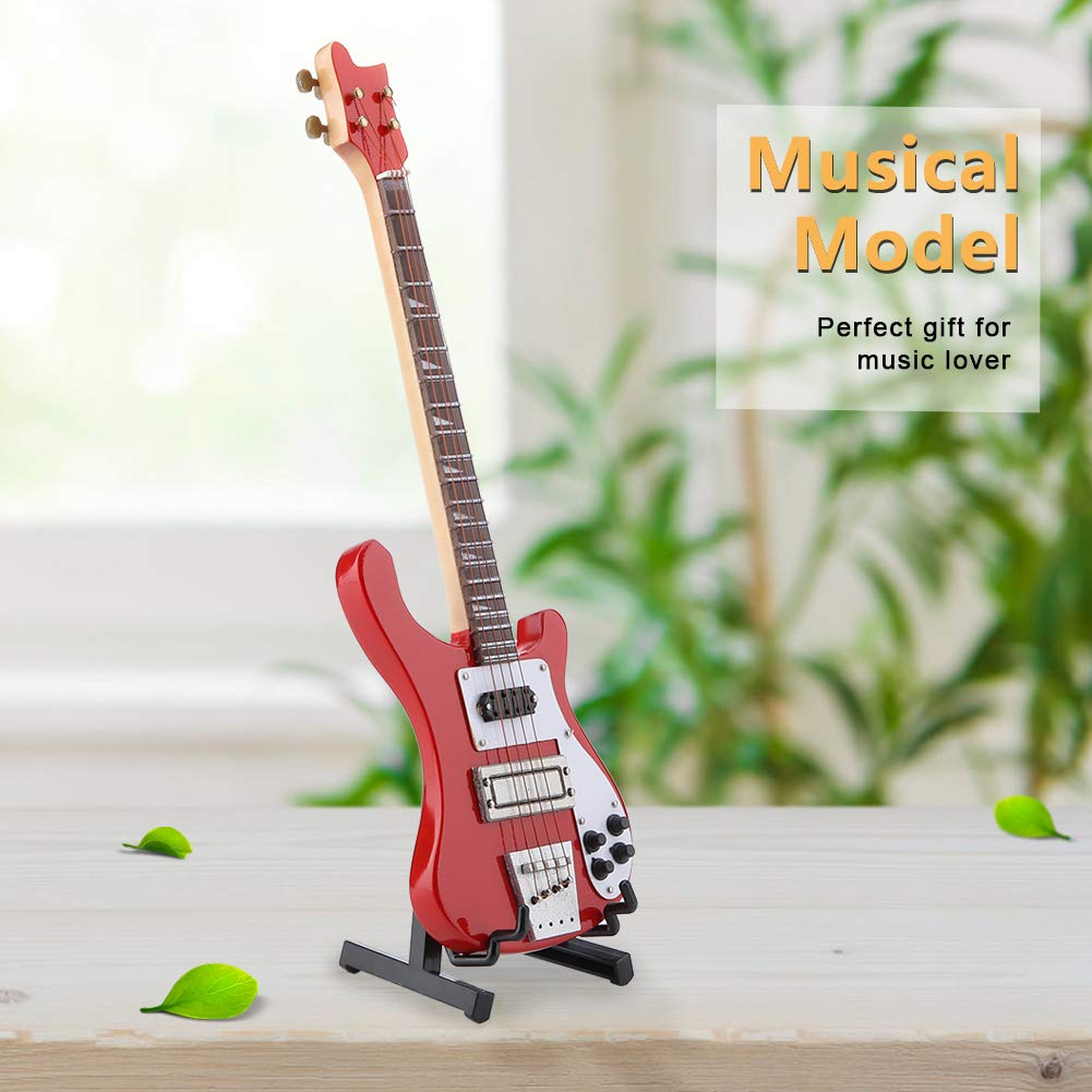 Guitarra Eléctrica Miniatura Réplica de Bajo Eléctrico en Miniatura para Amantes de la Guitarra Colección de Decoración de Instrumentos Musicales - Modelo de para Coleccionistas y