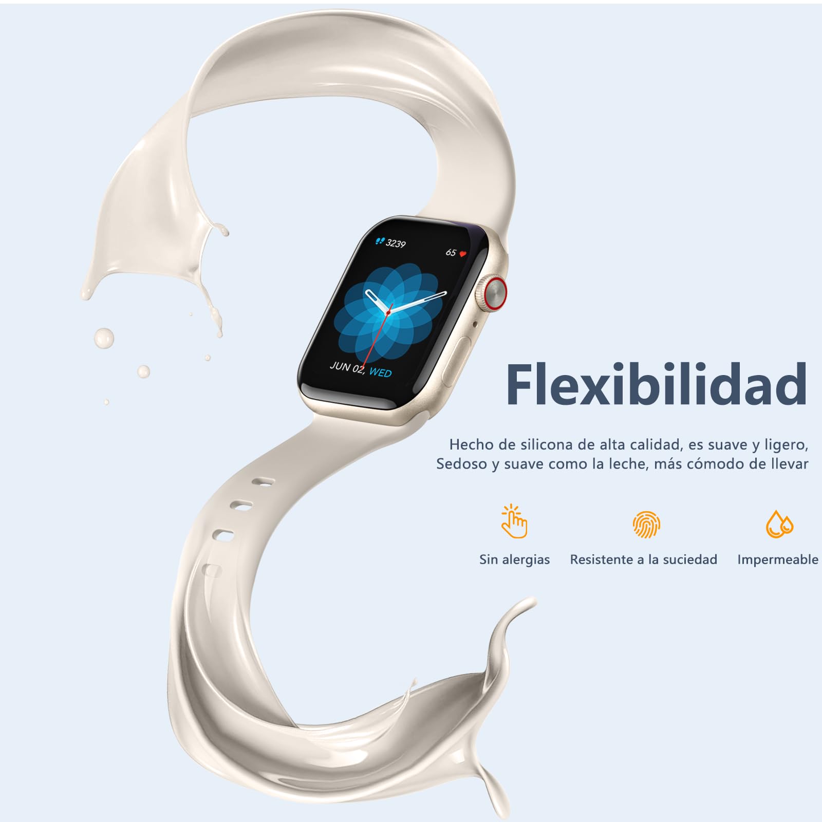 GEAK 6 Piezas Correas Compatible con Correa Apple Watch 38mm 40mm 41mm 42mm 44mm 45mm 46mm 49mm, Correa de Silicona Suave para Apple Watch Ultra 2 iWatch Series 10 9 8 7 6 SE 5 4 3 2 1 Ultra