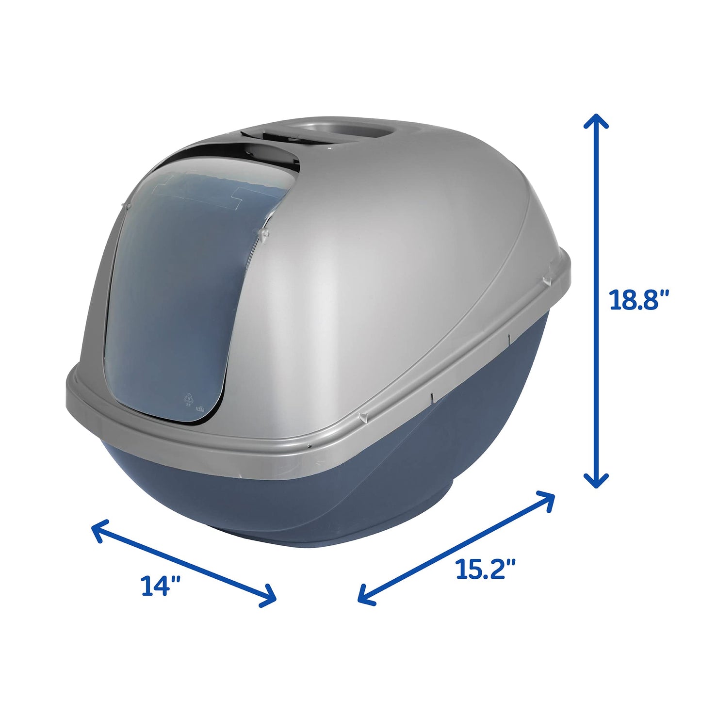 Sartén Básica PETMATE Azul Plateado Grande para Gatos