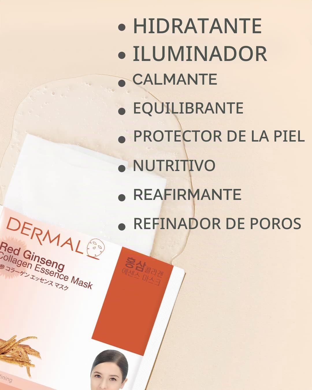 DERMAL 10 Mascarillas Faciales para Piel con Imperfecciones y Colágeno