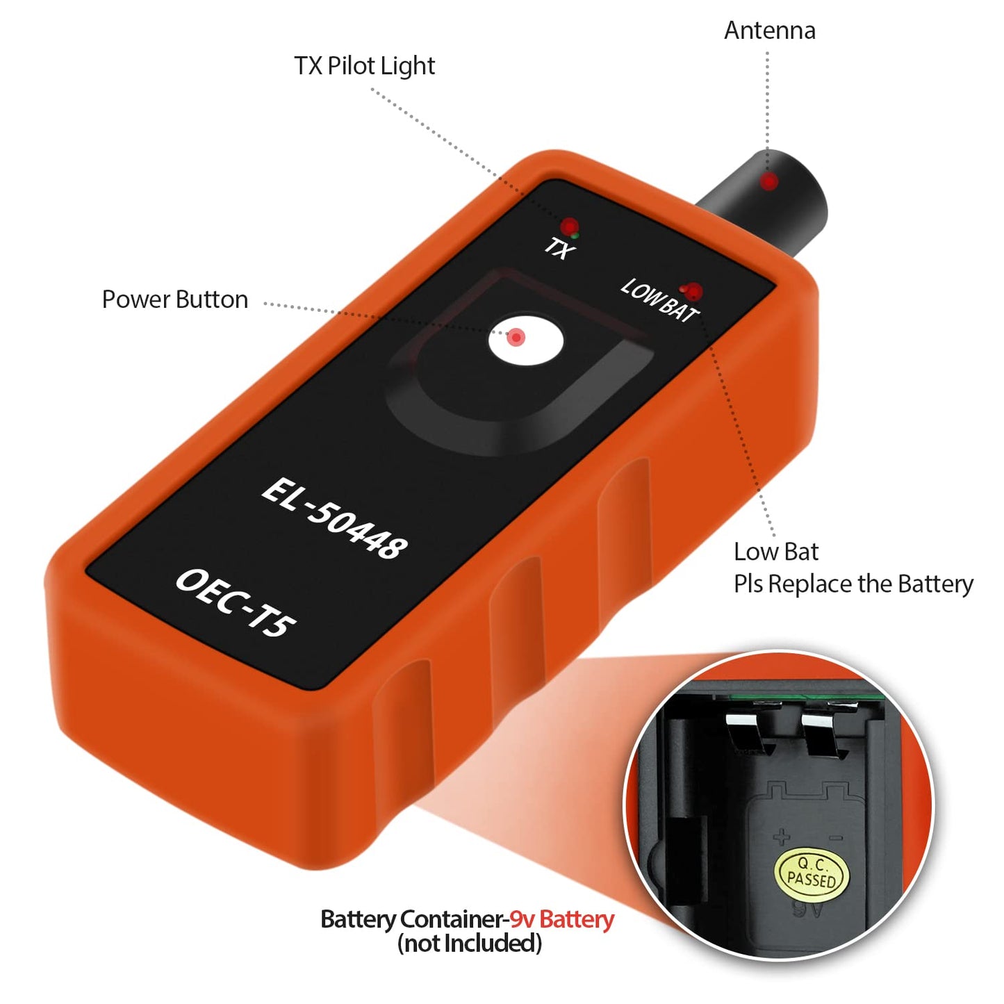JDIAG EL-50448 TPMS - Herramienta de reinicio para auto monitor de presión de neumáticos, sistema de activación de sensores, herramienta de reinicio TPMS OEC-T5 para vehículos de la serie Buick/Chevy