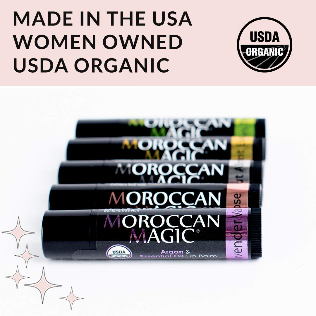 Bálsamo labial orgánico sin perfume marroquí, 3 unidades, hecho con argán prensado en frío natural y aceites esenciales, aplicación suave, no tóxico, libre de crueldad