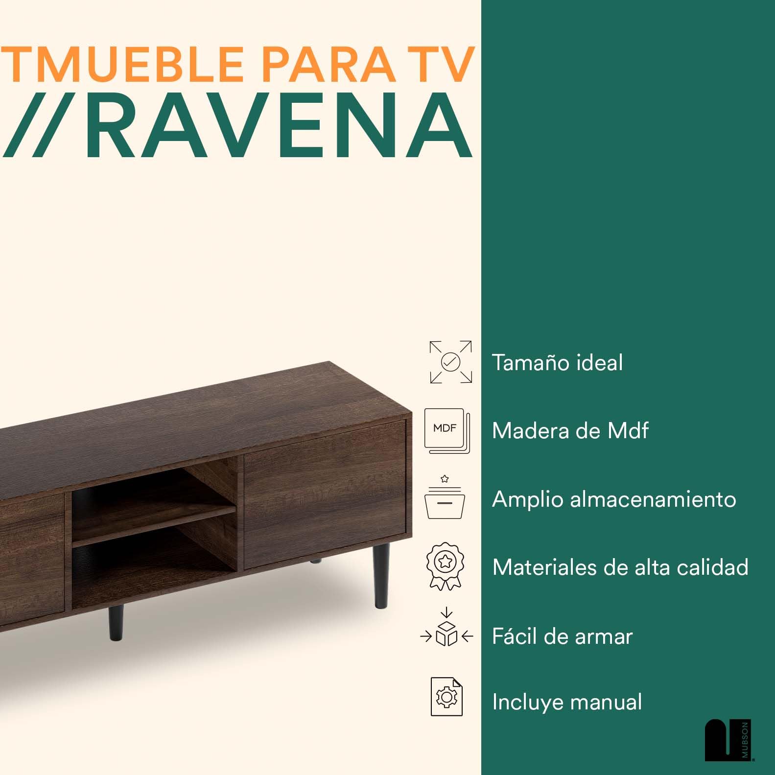 Mueble para TV MUBSON Ravena 150x40 cm con 5 compartimientos para Pantallas de 40 a 65 Pulgadas
