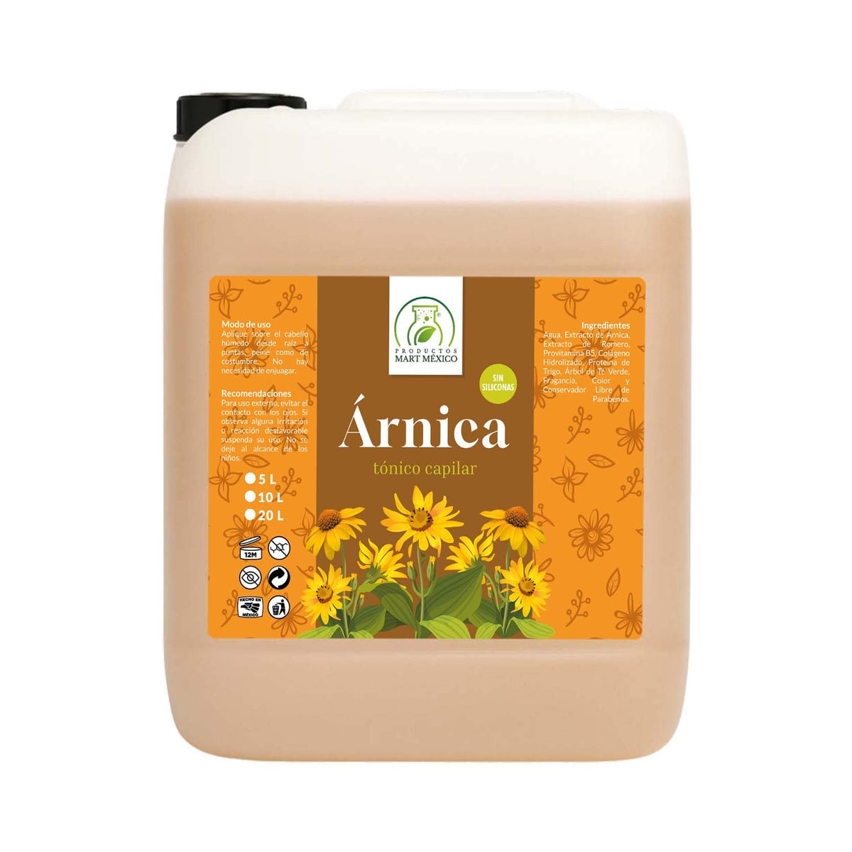 Tónico Capilar Productos Mart Árnica Desintoxicante 5 Litros