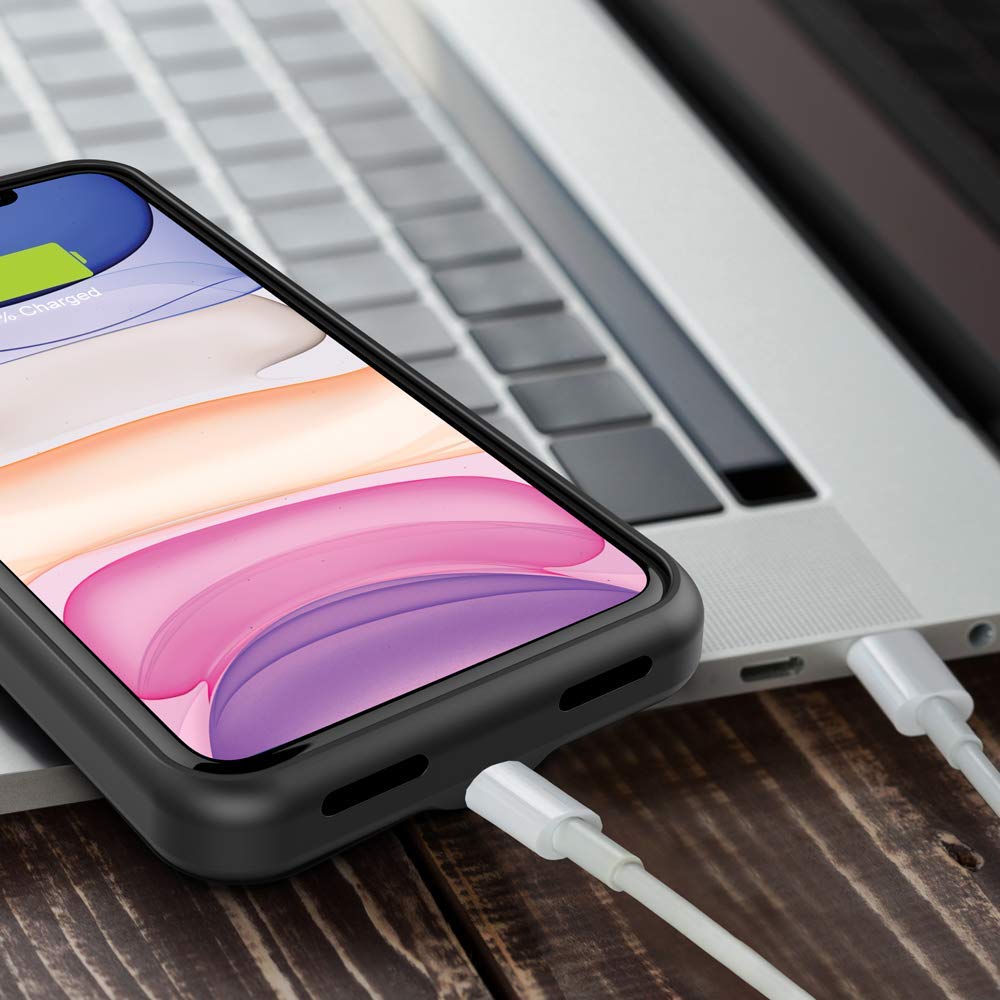 Carcasa con batería para iPhone X compatible con carga inalámbrica QI, Alpatronix BXX 5.8 pulgadas, 4200 mAh delgado estuche con batería recargable, protección cargador portátil para iPhone X [chip certificado por Apple; iOS 11+], Negro