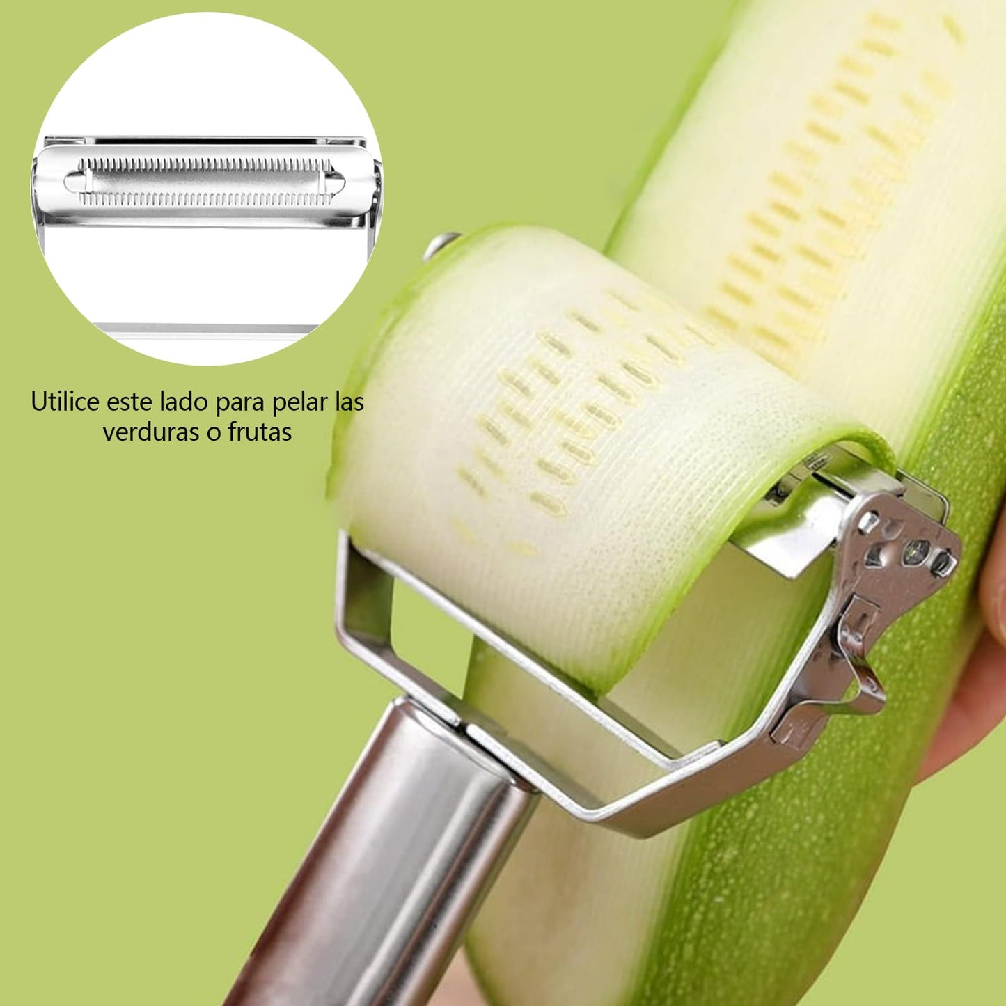 Pelador de Verduras y Papas MBLNBVN Acero Inoxidable Premium Reversible 3 en 1 para Cocina Casera