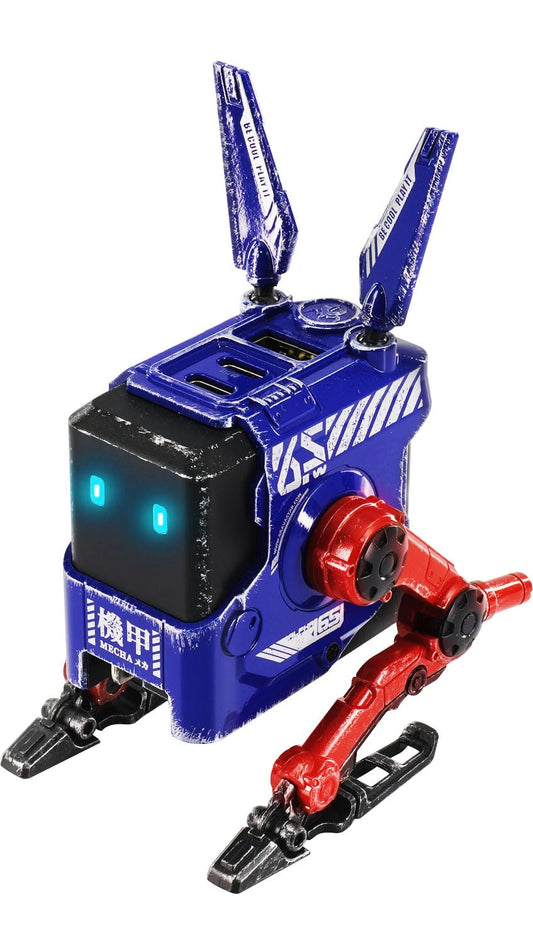 GravaStar Cargador USB C de 65 W, Bloque de Cargador rápido GAN Robot Alpha65, Adaptador de Corriente rápido de 3 Puertos, Cargador USB C de Pared Compacto Plegable (Azul)