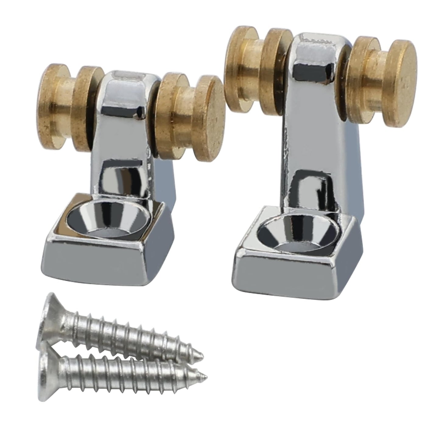 OVSAL Pack of 2 Brass Roller String Retainer for Electric Guitar String Tree String Guide Roller String Trees for Tele Telecaster Start Electric Guitar String Parts Replacement Chrome