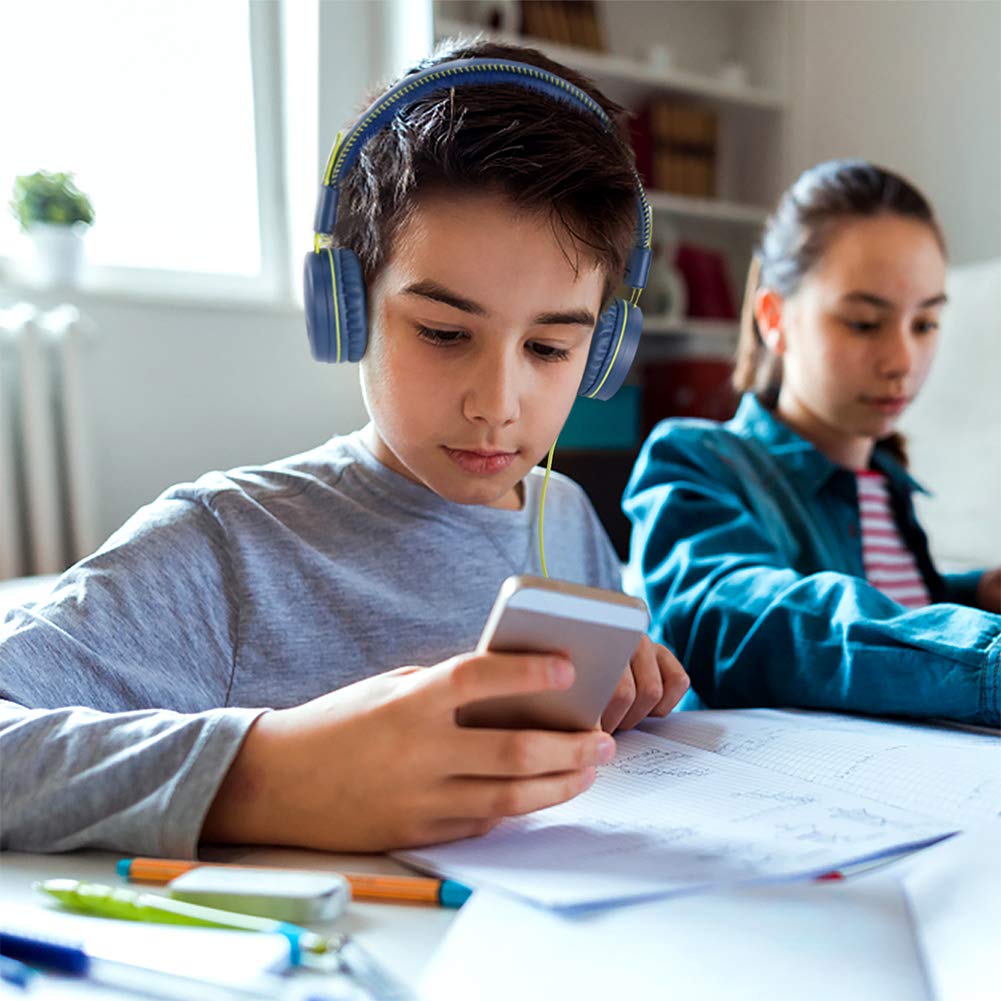Auriculares Powmee M1 Azul Cableados y Antienredos para Niños