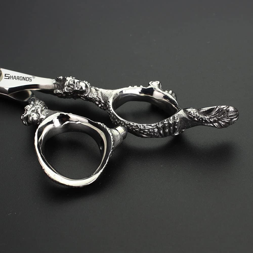 Juego de tijeras de peluquería profesional de 15.2 cm, cortapelos y cortapelos de acero inoxidable para el hogar(15.2 cm, 2 pieces-A)
