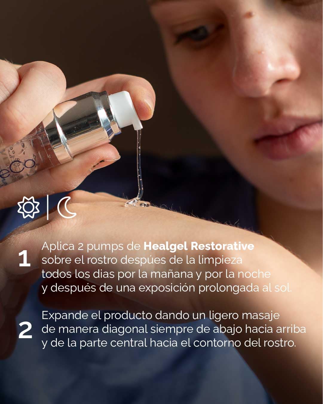 Käre Co HEALGEL RESTORATIVE gel hidratante facial | serum facial con niacinamida | no irritante que repara, hidrata y calma | logra una sensación de frescura y mejor apariencia | para tu skin care |
