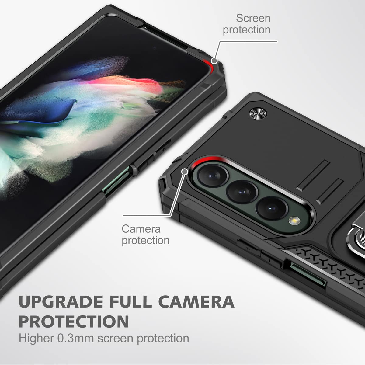DABUNA Funda para Samsung Galaxy Z Fold 4 Case Uso Rudo (Negro)