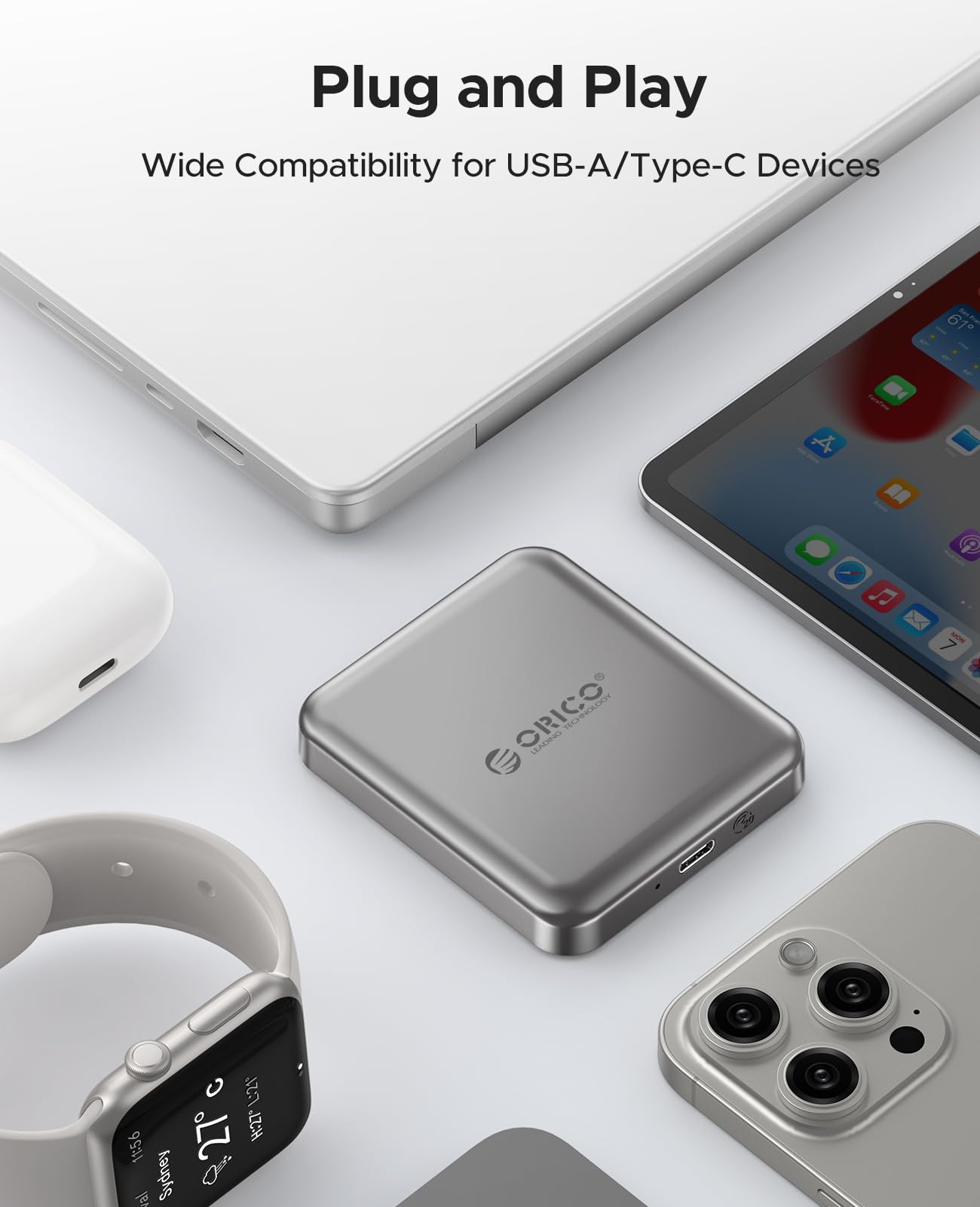 Unidad de Estado Sólido SSD 2 TB ORICO Gris Magnética hasta 2000 MB/s para Smartphone, Tablet y Ordenador