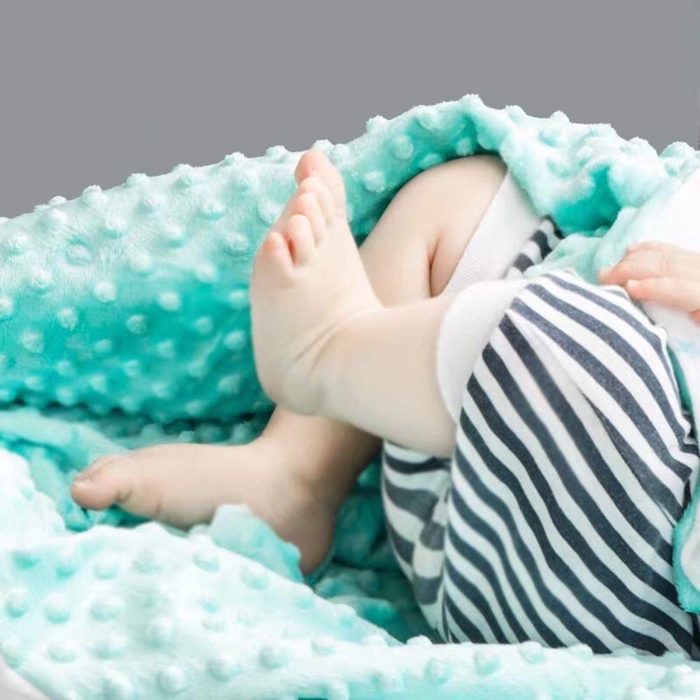 BUTTZO - Cobija para niños y niñas pequeños, bebés, recién nacidos de doble capa, suave, de felpa con respaldo punteado; regalo para baby shower (diseño de dinosaurio verde, de 30 x 40 pulgadas)