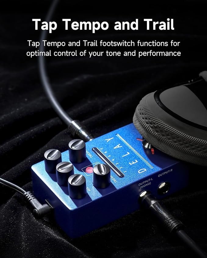 Pedal de Guitarra FLAMMA Estéreo con 11 Efectos de Modulación True Bypass FS03