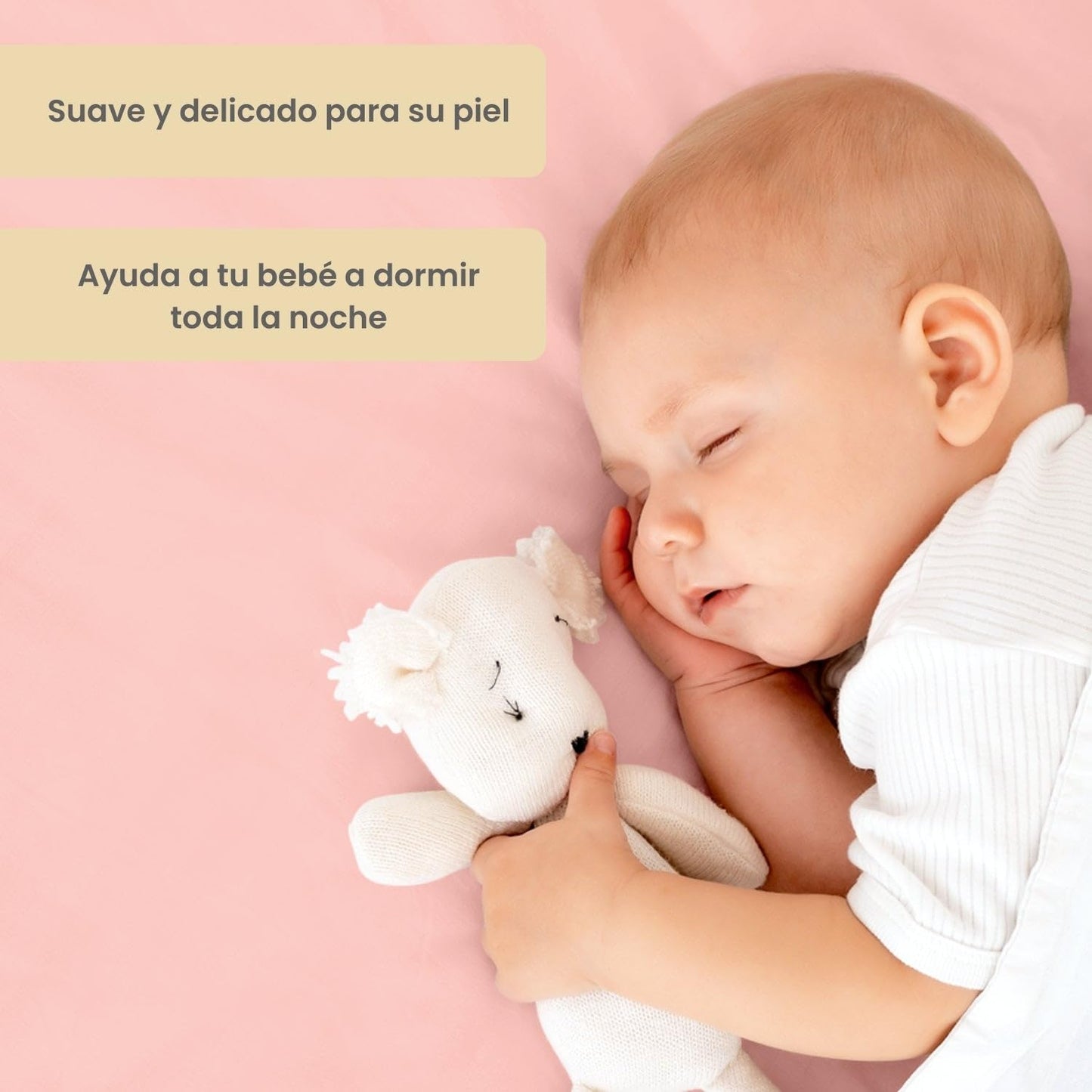 Wishes by Nap Juego de Sábanas para Cama Cuna 95x140cm, Bebé - 3 Piezas - Suaves Rosa Niña