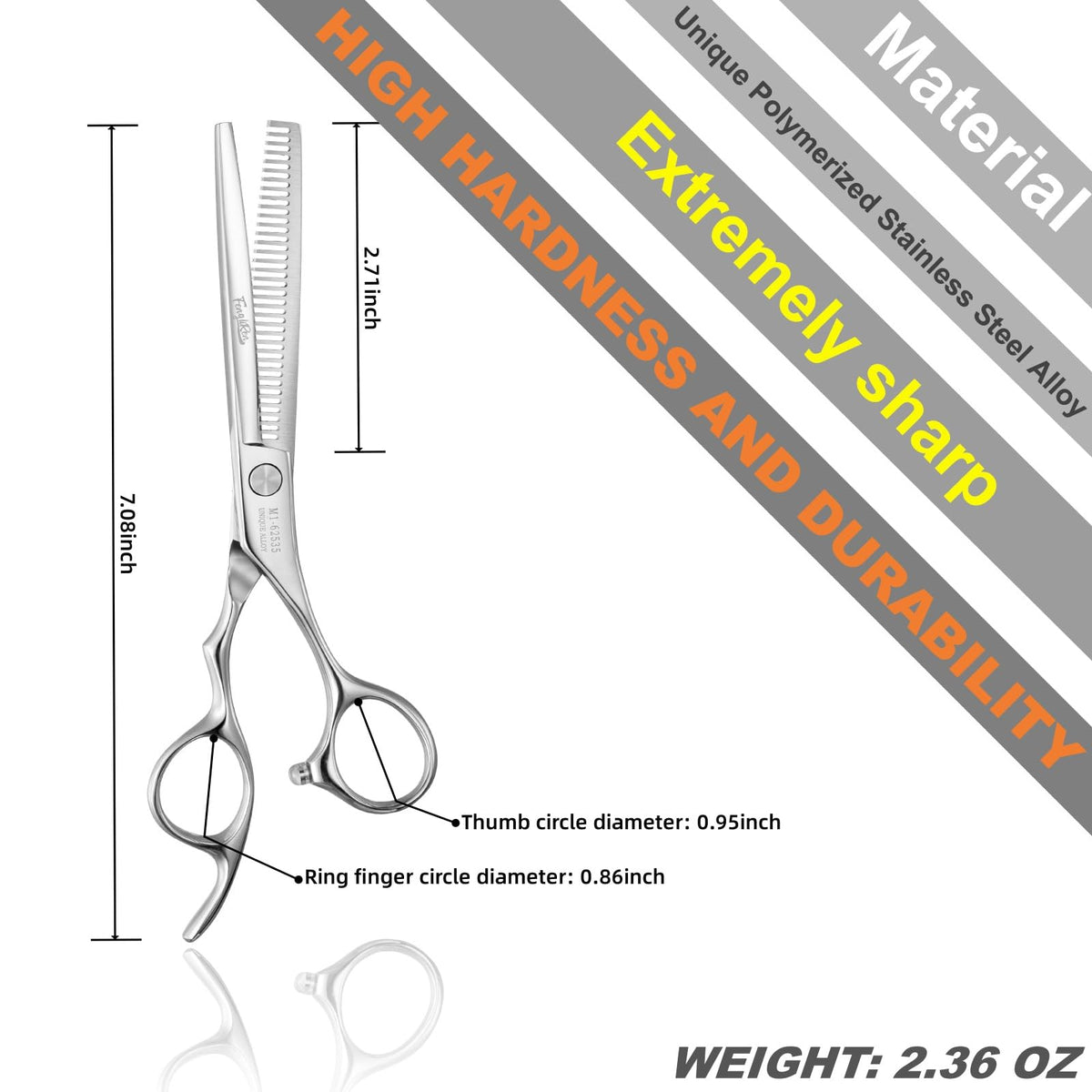 Fengliren Tijeras profesionales de alta gama para adelgazar el cabello, tijeras de corte de dientes, peluquería para peluquería, tijeras texturizantes, extremadamente afiladas, aleación de acero